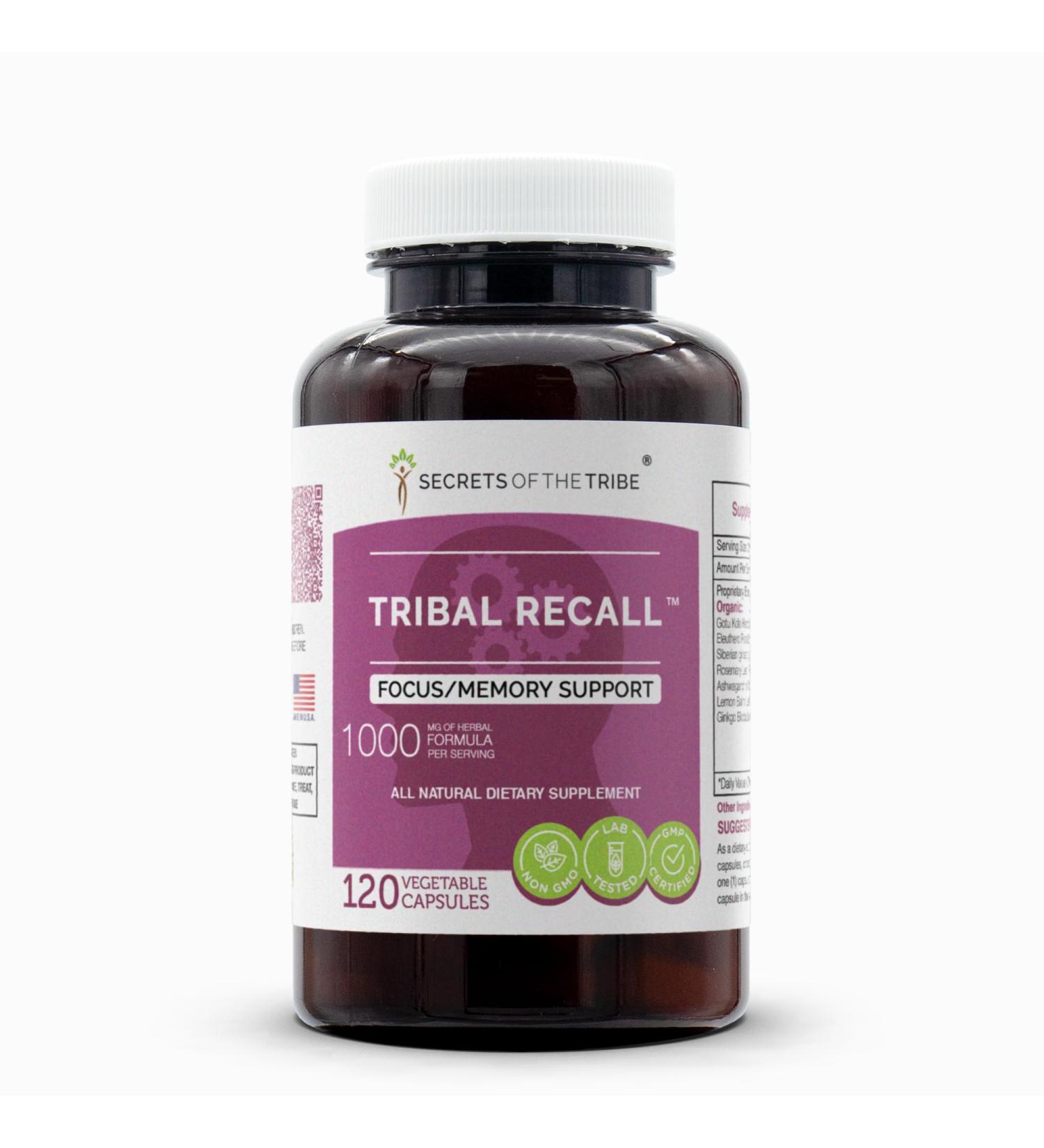 Secrets of the Tribe - Tribal Recall, Memory Support, Herbal Supplement Blend (120 Capsules) 120 Count (Pack of 1) - Buy Online on GoSupps.com