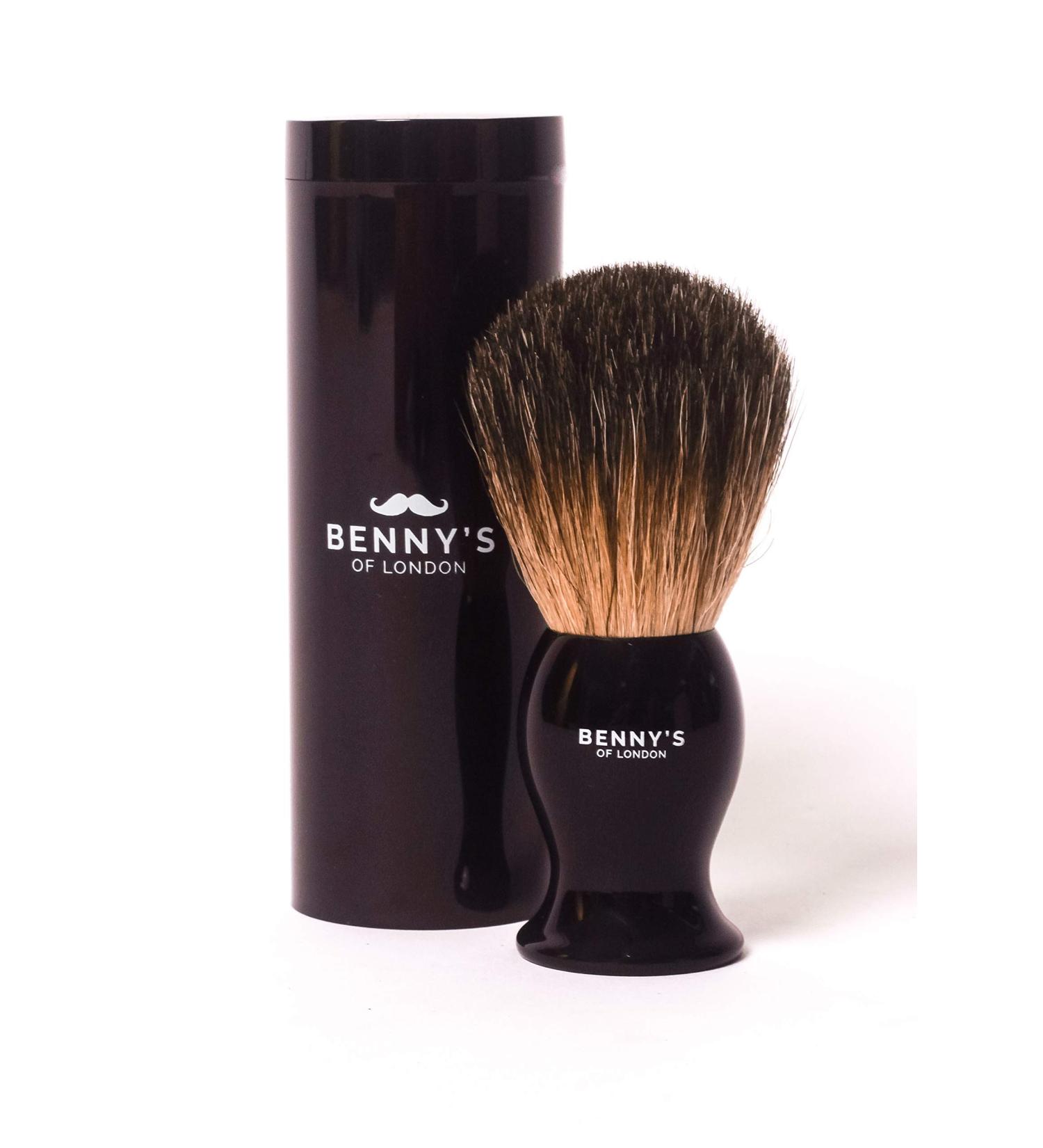 Premium 100% Badger Shaving Brush with Travel Case | Benny's of London - Ideal for International Shipping - Buy Online on GoSupps.com
