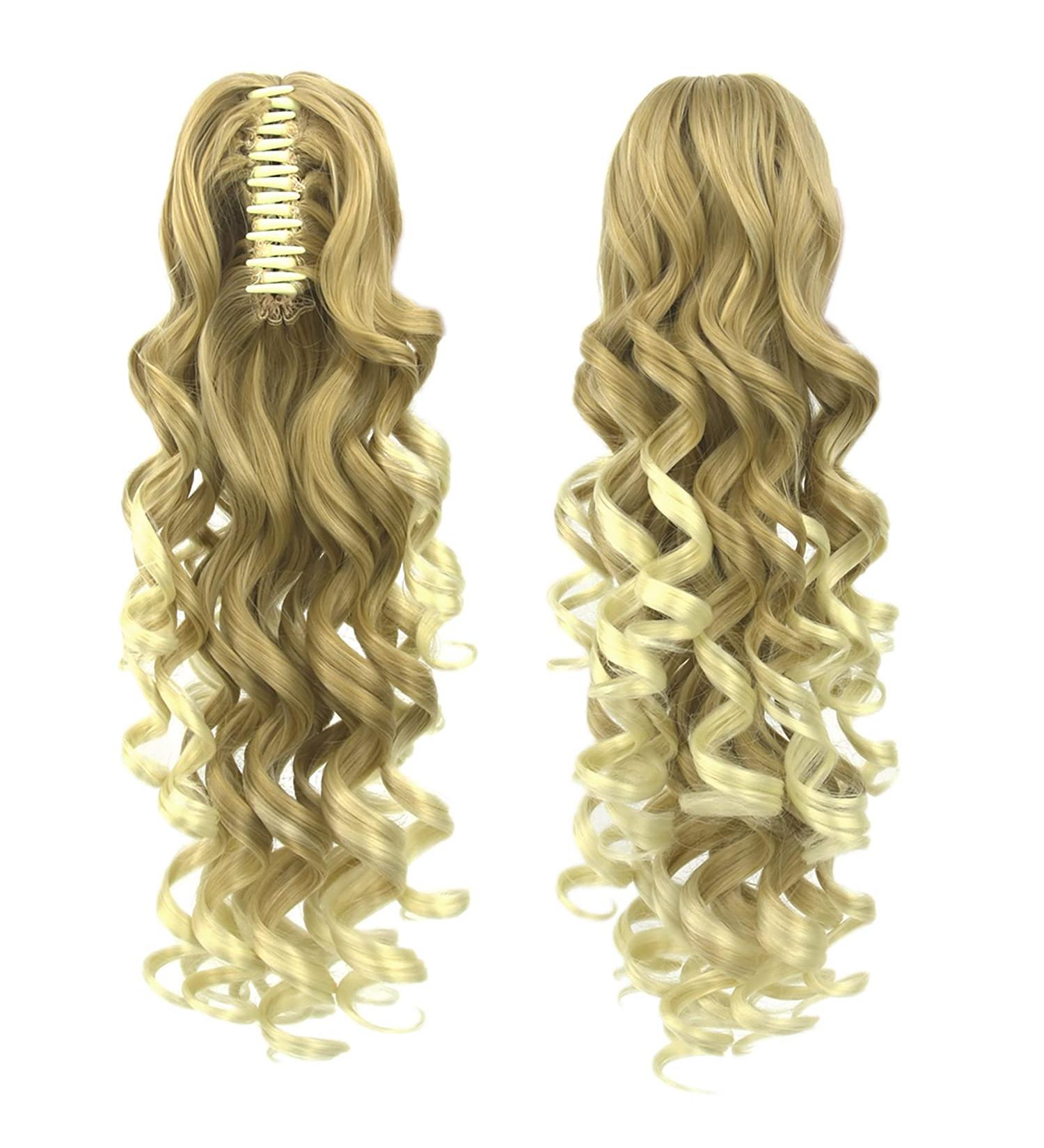 IMISSU Long Curly Claw Ponytail Clip On Hair Extension Pony Tail Hair Piece (Ombre Blonde 27T613) - Buy Online on GoSupps.com