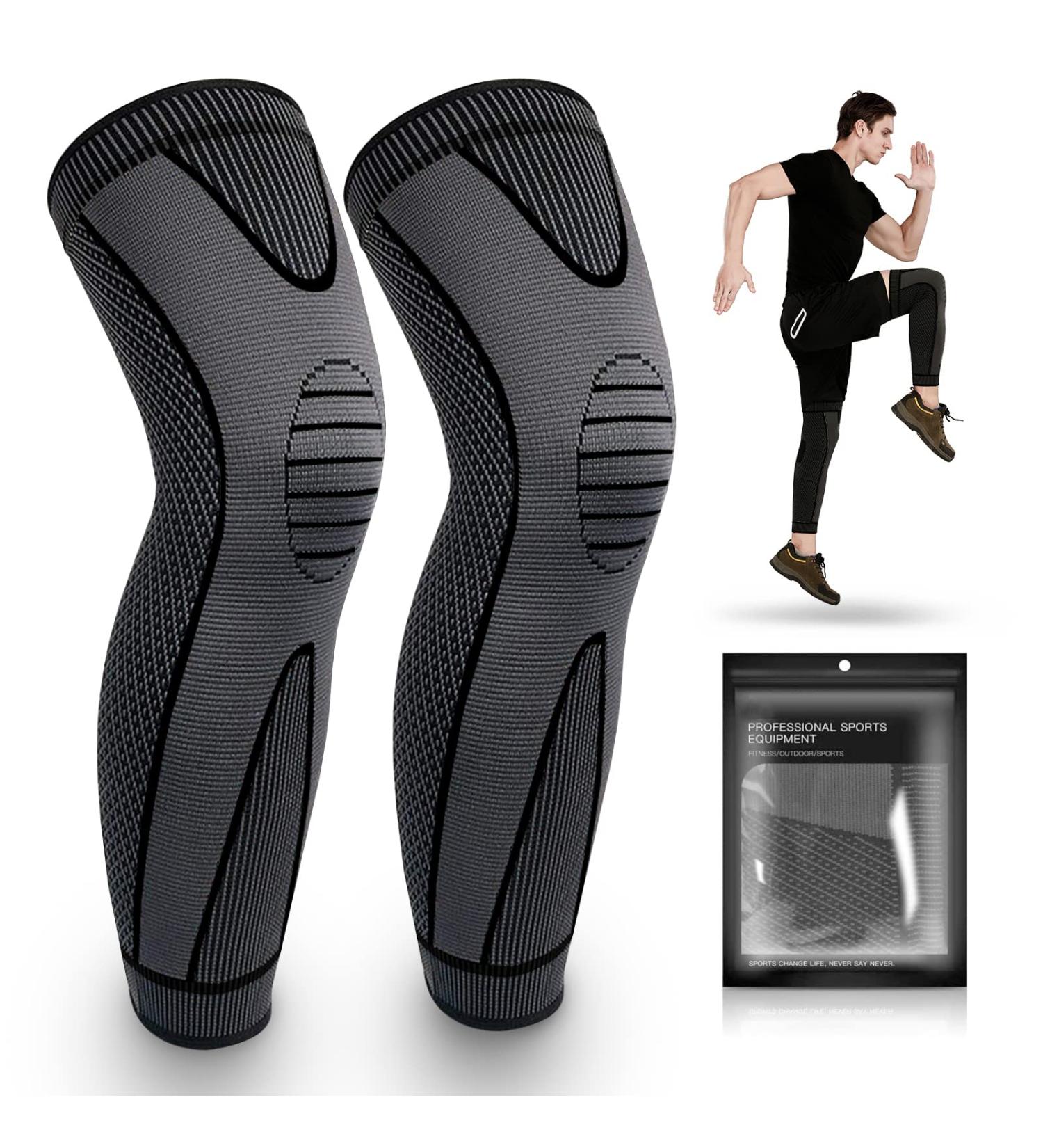 Jueachy Leg Compression Sleeve 2 Pack - Knee Support Brace for Men & Women - Joint Pain Relief & Injury Prevention - Black, Medium (1 Pair) - Buy Online on GoSupps.com