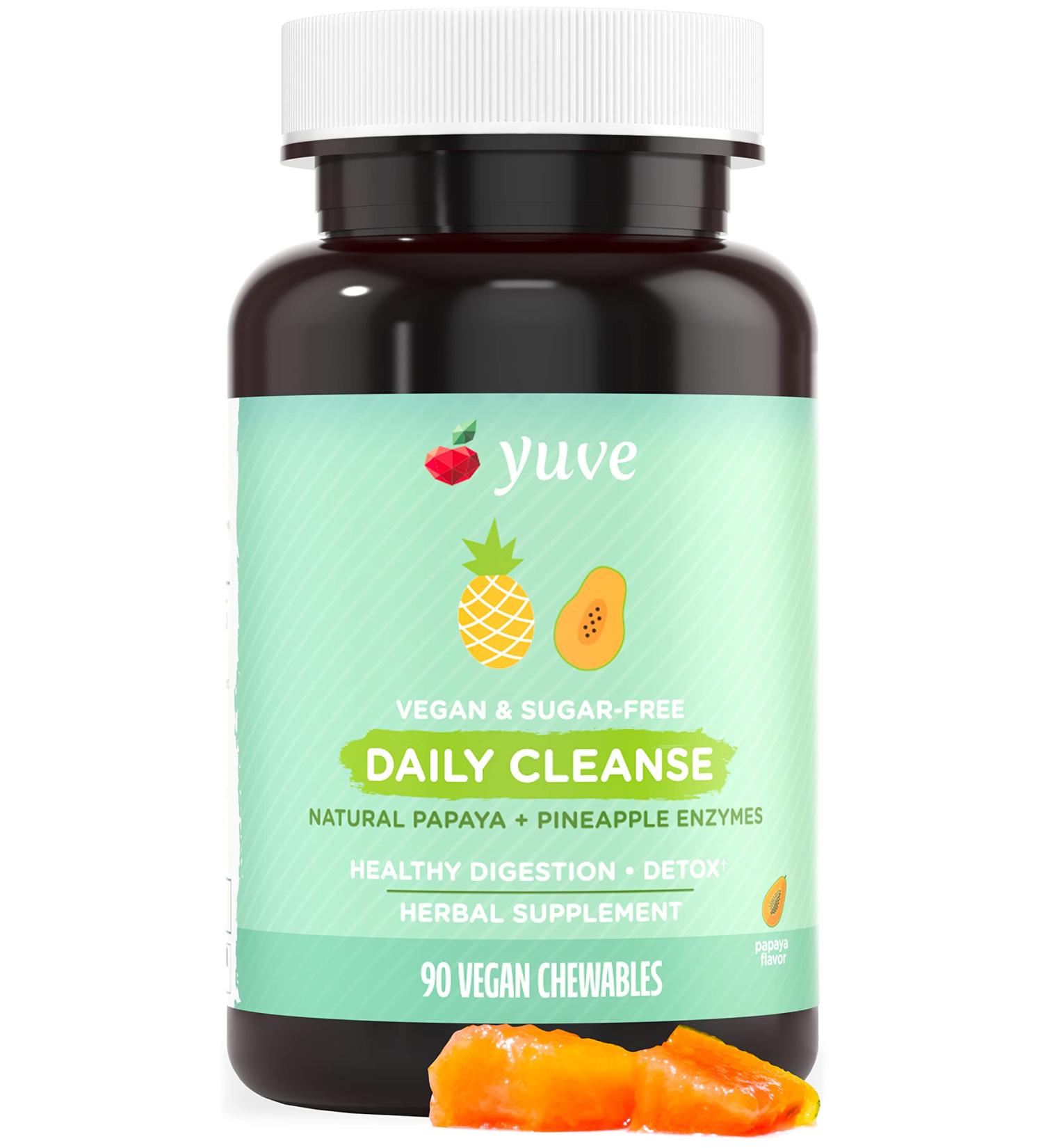 Yuve Natural Papaya Digestive Enzymes - Vegan, 90ct Chewable Candies for Better Digestion & Gut Health - Buy Online on GoSupps.com