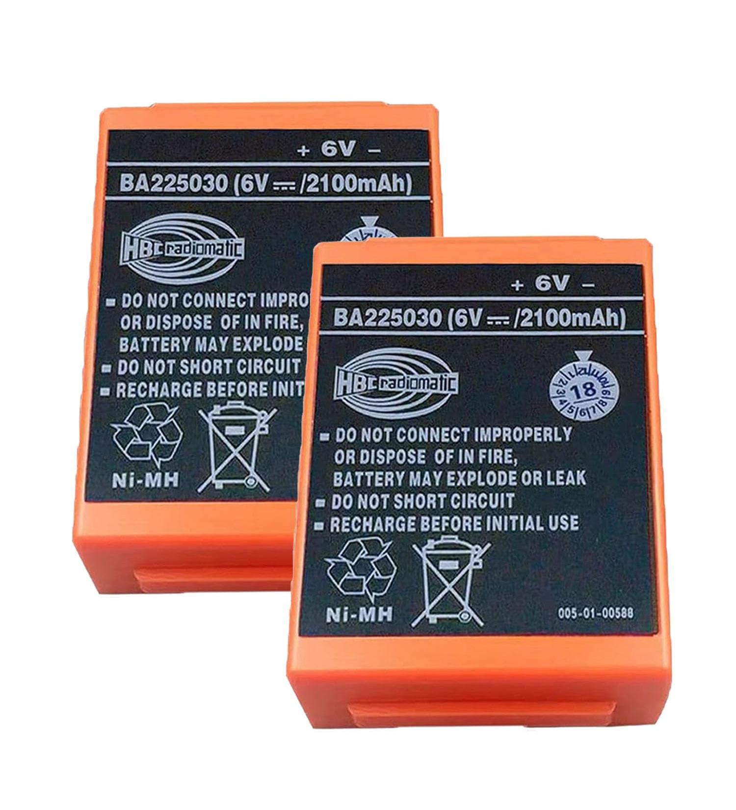 Buy 2 Pack 2100mAh BA225030 6V HBC Radiomatic Rechargeable Battery for Crane Pump Truck Remote Control - Buy Online on GoSupps.com