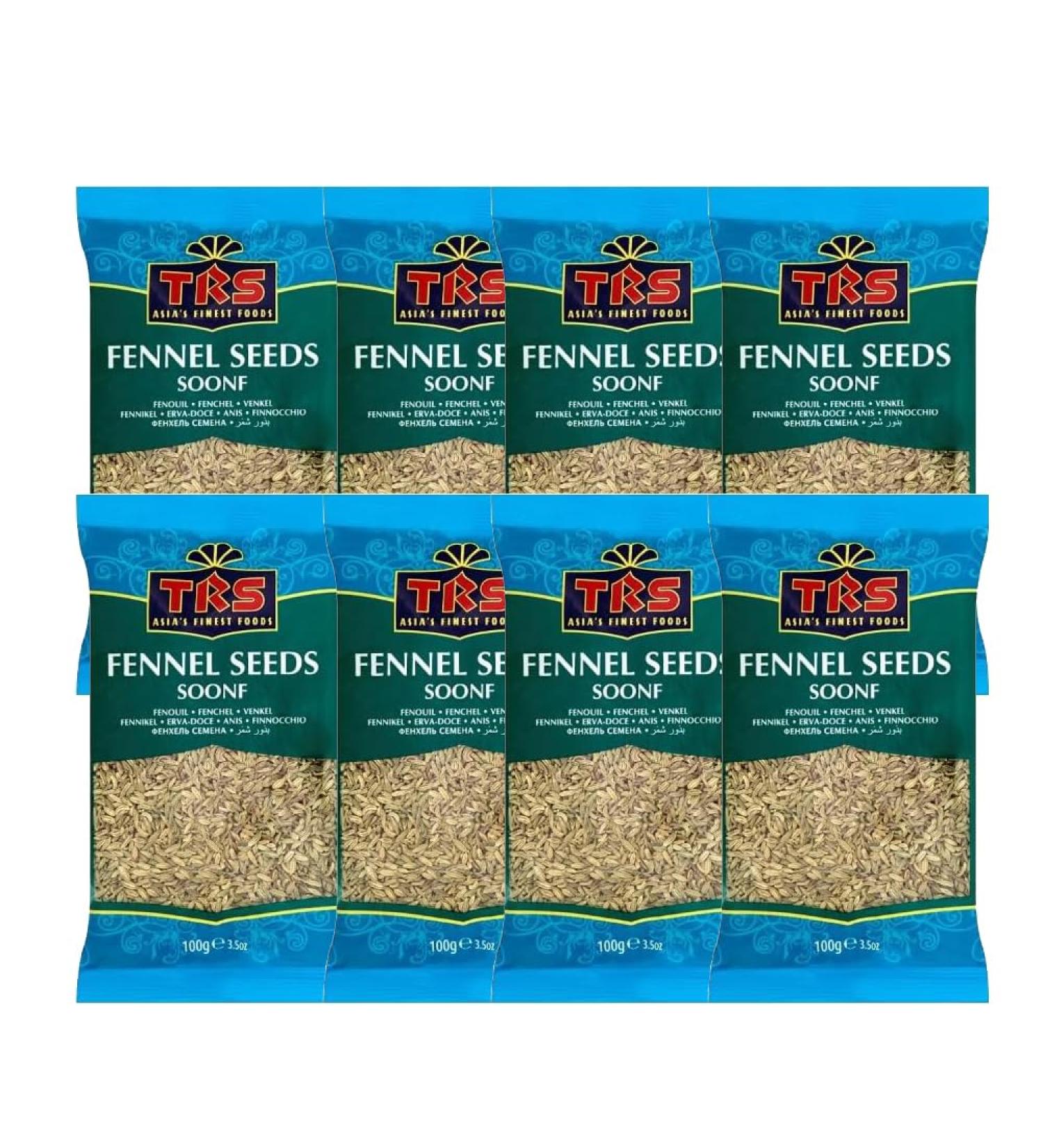 TRS | Fennel Seeds (Soonf) 100G | All Natural Product |Fresh Taste and Full Aroma | Indian Origin | Pack Of 8 - Buy Online on GoSupps.com