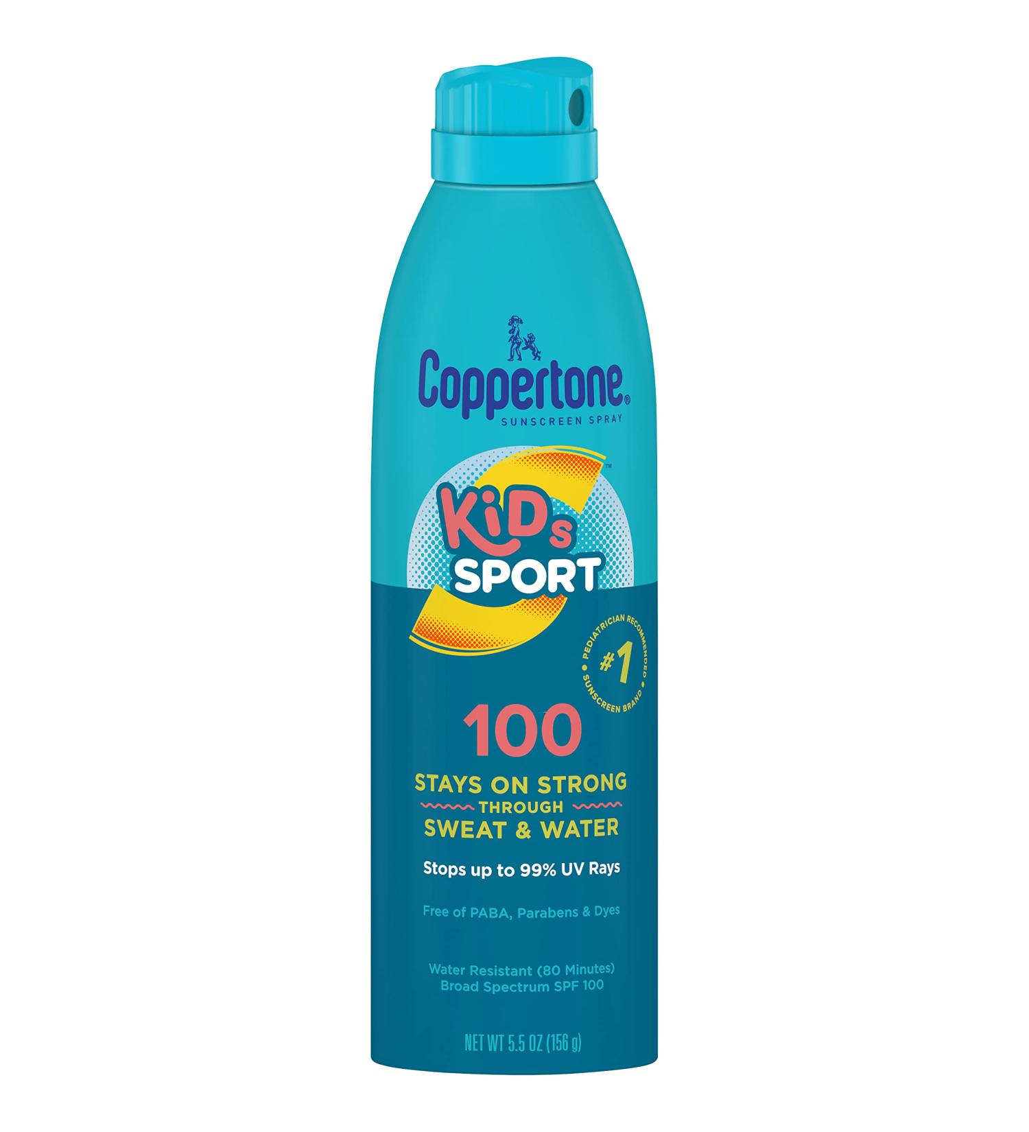 Coppertone SPORT Kids Sunscreen Spray SPF 100 - Water Resistant, Broad Spectrum Protection - 5.5 Oz - Buy Online on GoSupps.com