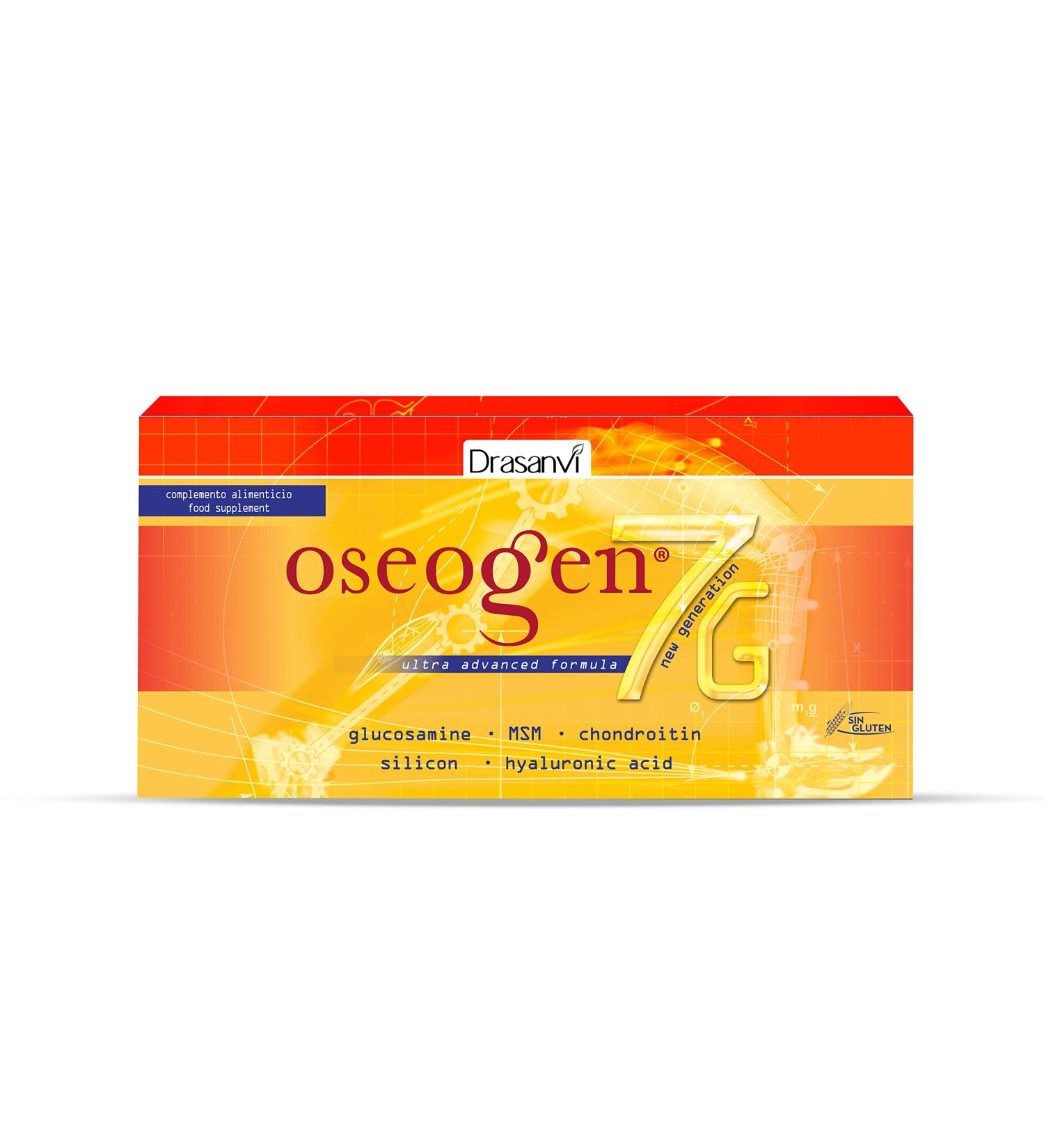  Drasanvi Oseogen 7G 20 vials x 10 ml - Glucosamine chondroitin MSM hyaluronic acid and silicon Drasanvi - Buy Online on GoSupps.com