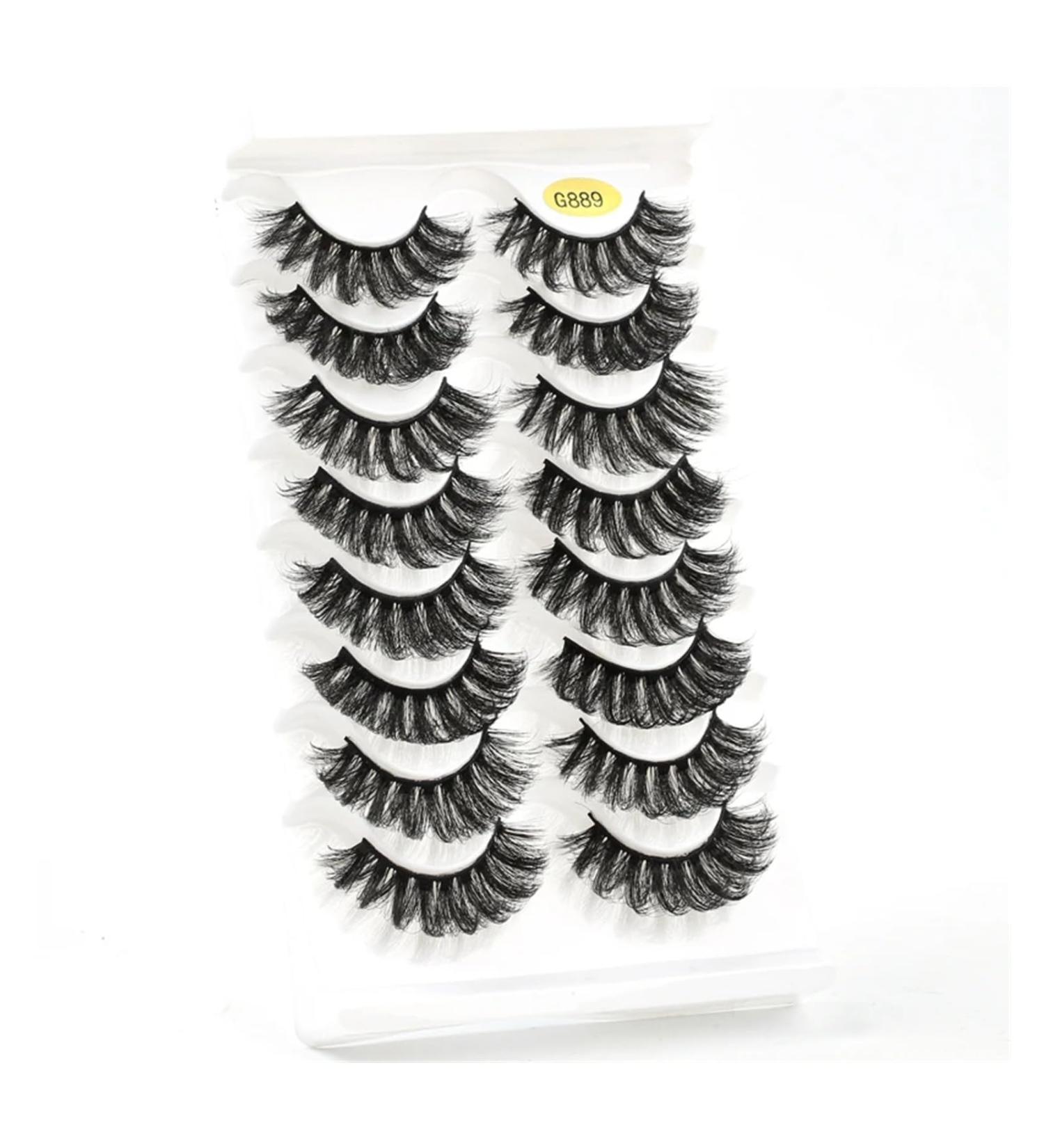 UAMOU 5/50 Boxes Russian Strip Lashes DD Curl Lashes 8 pairs 3D Mink Eyelashes Natural Fluffy False Eyelashes Extension Cheerfully (Color : 8Pairs G889 Size : 30 Boxes) - Buy Online on GoSupps.com