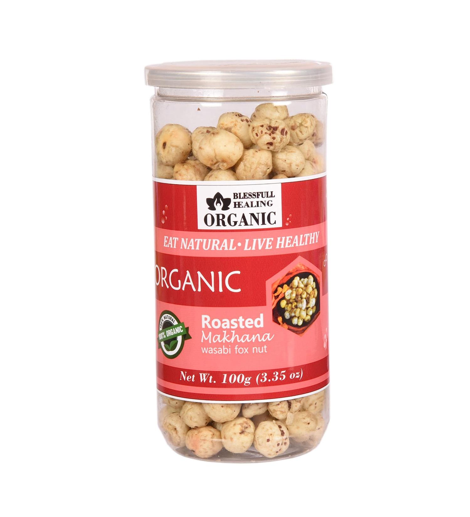 Buy Blessfull Healing Makhana - Roasted Organic Wasabi Flavor 100g | International Shipping - Buy Online on GoSupps.com