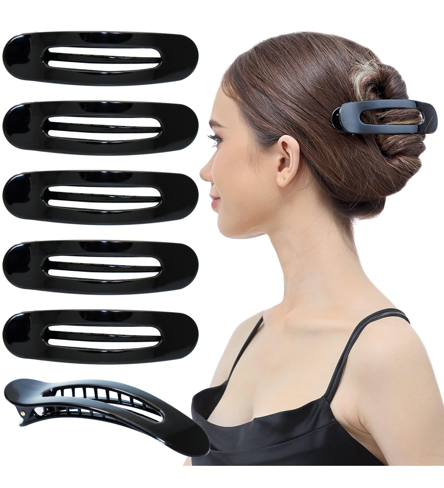 RC Roche Ornament 6 Pcs Large Black Side Slide Hair Clips - Strong Grip and No-Slip Hold for Women and Girls - Buy Online on GoSupps.com