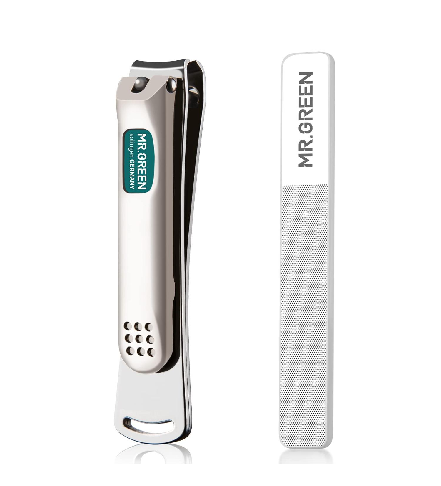 MR.GREEN Curved Blades Nail Clippers Set with Glass File - Stainless Steel Manicure and Pedicure Tools - Buy Online on GoSupps.com