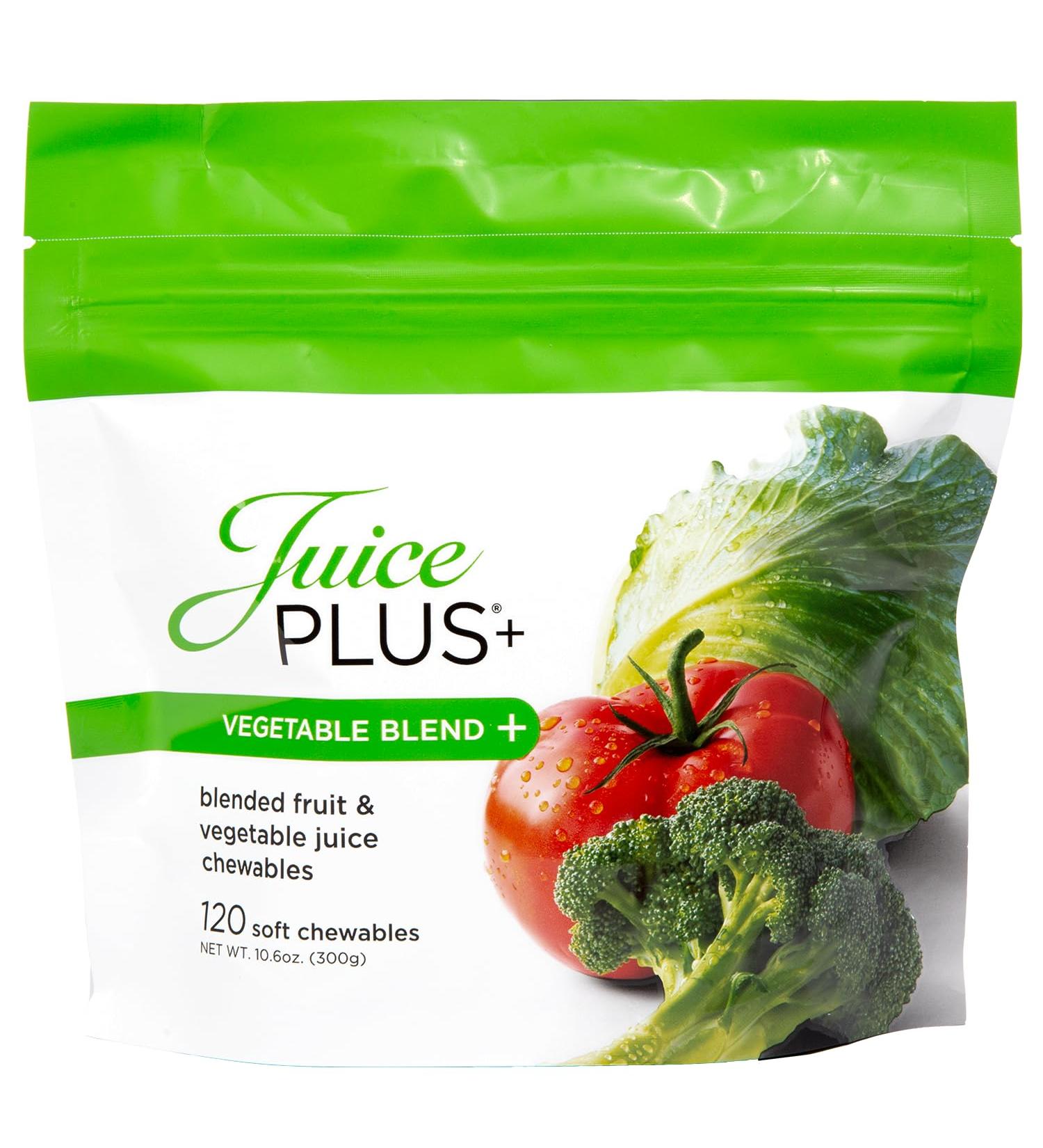 JuicePlus+ Vegetable Blend Soft Chews (Chewables) - Delicious Vegan Gummies with 11 Nutrient-Rich Vegetables for Daily Wellness! Boost Intake of Vitamins & More - For Kids & Adults - (1-mo, 30 Chews) - Buy Online on GoSupps.com