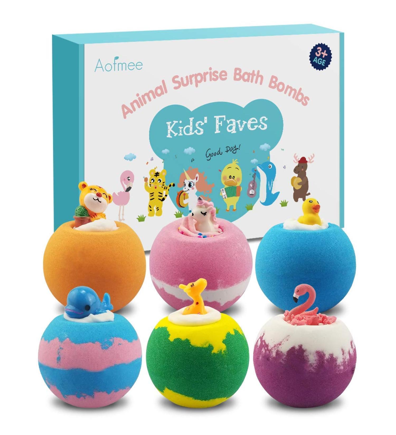6Pcs Aofmee Bath Bombs for Kids - Fun Foam Bath Additives & Perfect Gifts for Children & Women - Ideal for Birthdays Christmas & Valentine's Day - Buy Online on GoSupps.com
