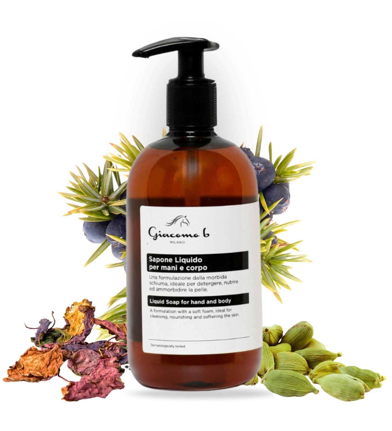  Giacomo B Liquid hand and body soap gentle facial cleanser with nourishing and rebalancing spikenard essential oil with an enveloping fragrance - 500 ml - Buy Online on GoSupps.com
