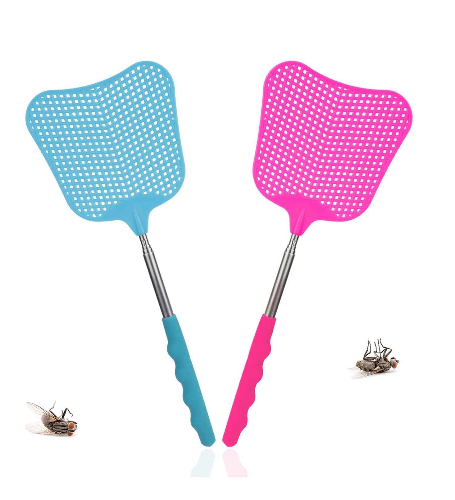 Takuza Fly Gossip - 2-Piece Flying Swatter Set for Pest Control | Mosquito Scraper | Blue & Pink | Effective Against Flies Wasps & Insects - Buy Online on GoSupps.com