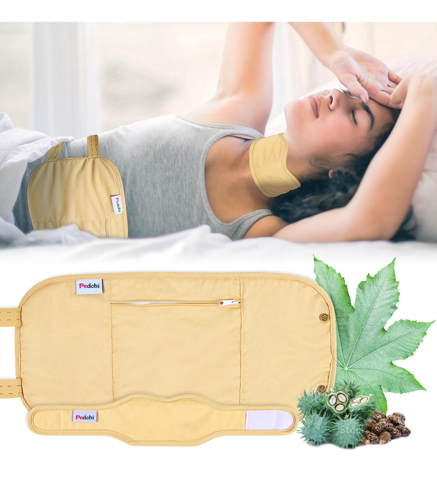Pedobi 2 Pack Organic Cotton Castor Oil Pack Wrap, Reusable & Highly Absorbent Castor Oil Compress Anti Oil Leak - Buy Online on GoSupps.com