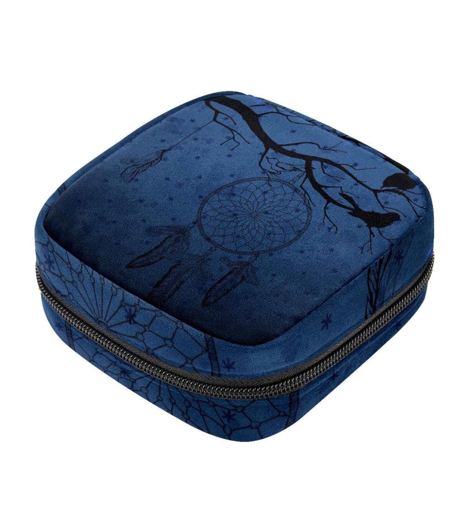 Stylish Menstruation Pad Bag with Zipper - Dream Catcher Design | Women's Tampon & Napkin Carry Bag for Girls - Buy Online on GoSupps.com