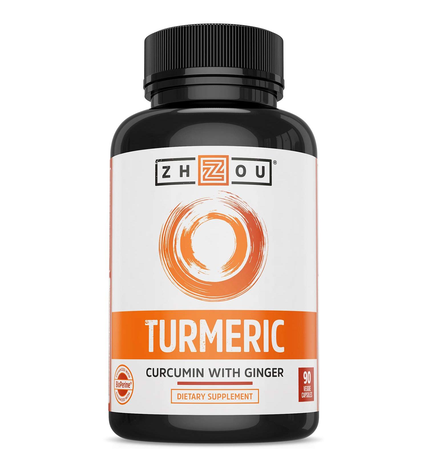 Zhou Nutrition Turmeric Curcumin with Ginger - 90 Veggie Capsules for Joint & Immune Support - Buy Online on GoSupps.com