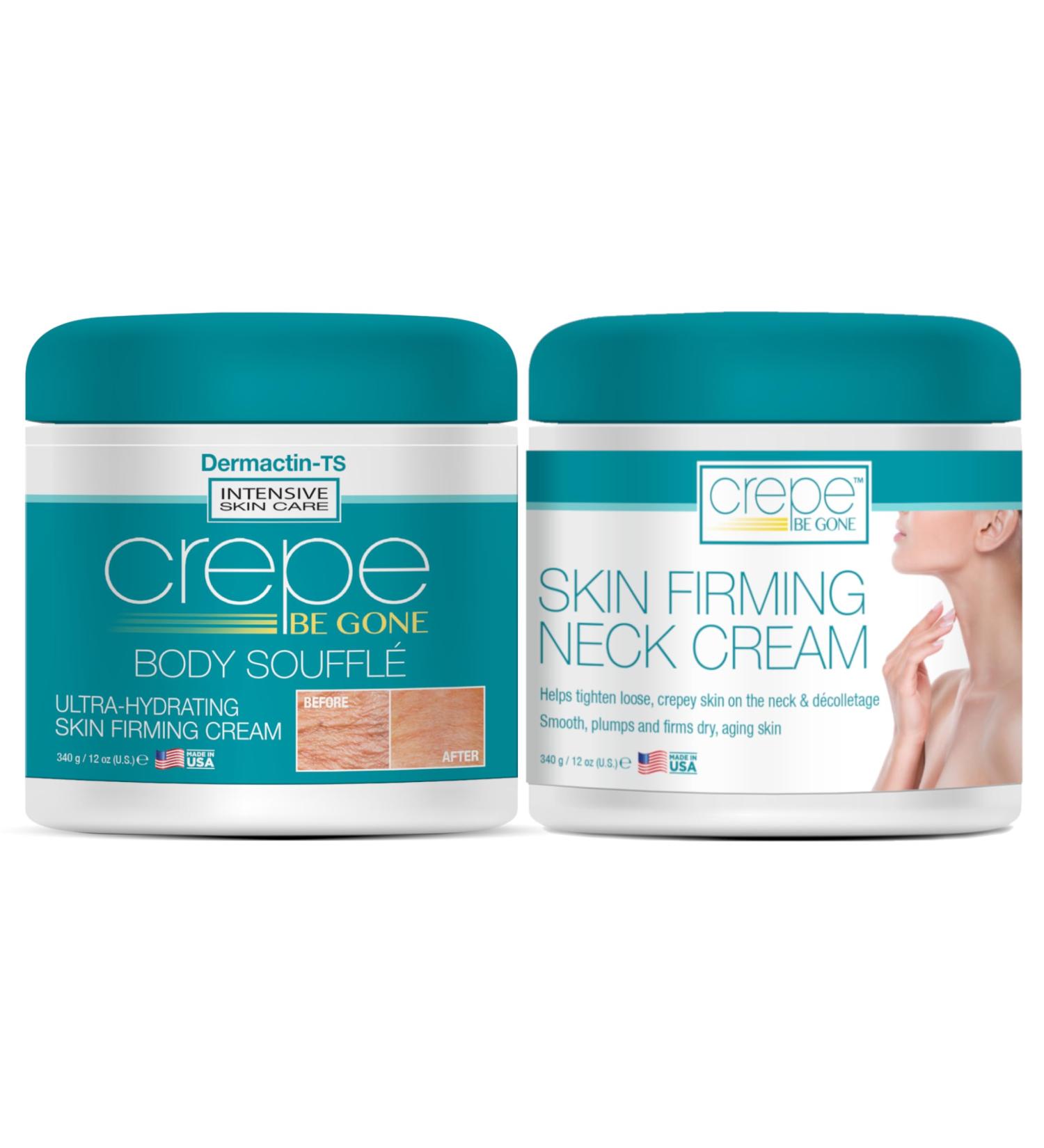 Dermactin Crepe Be Gone Classic Body Souffle Large 12 oz. AND Firming Neck Cream Large 12 oz. (2-PC SET) - Buy Online on GoSupps.com
