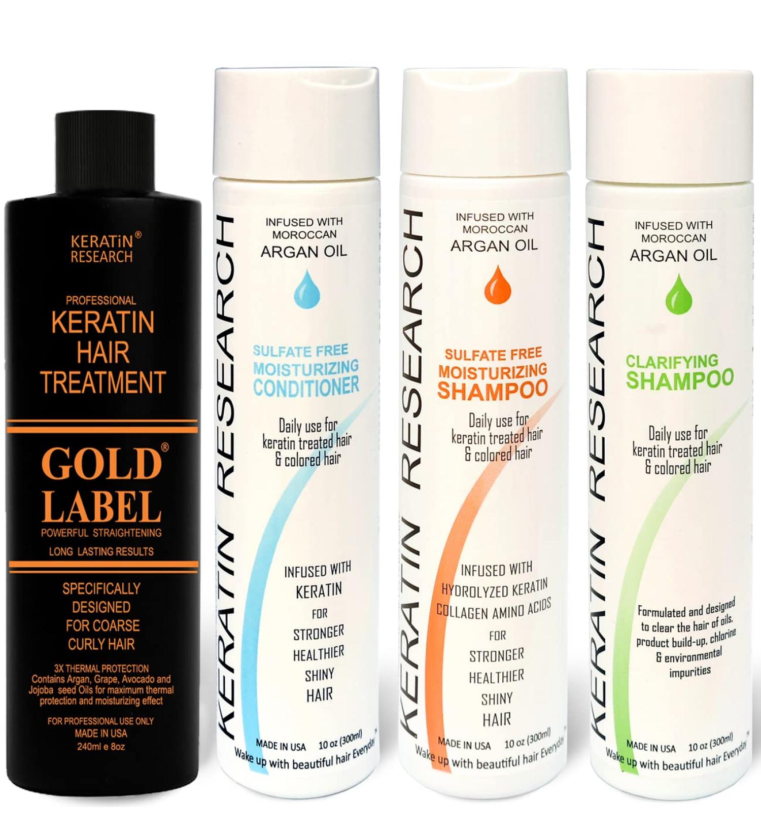 Keratin Research Complex Brazilian Keratin Hair Treatment - Argan Oil Blowout for Professional Straightening & Smoothing (GOLD STRENGTH) - International Shipping Available - Buy Online on GoSupps.com