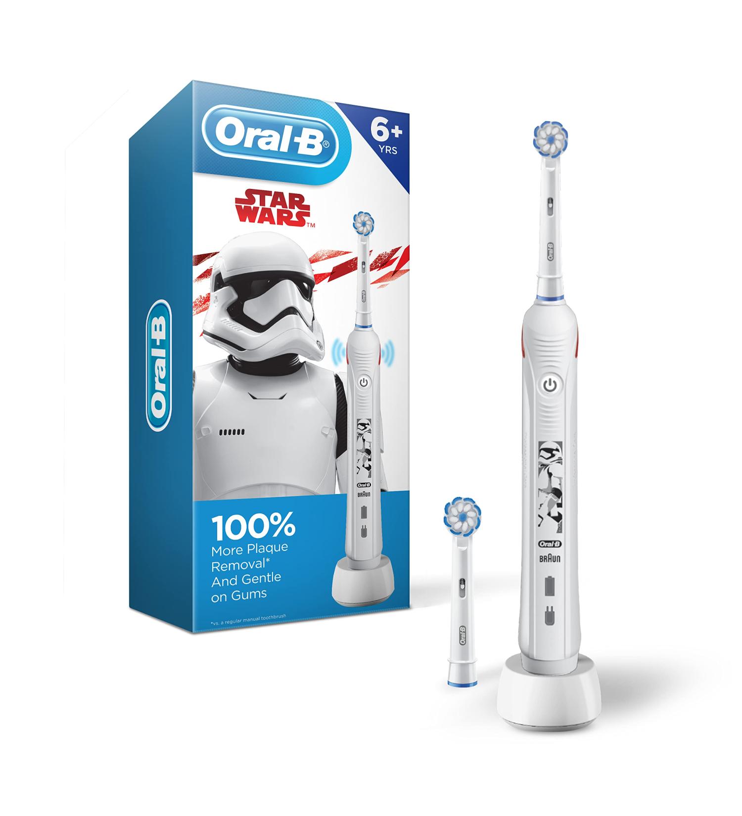 Oral-B Kids Electric Toothbrush with Star Wars Replacement Brush Heads | Ages 6+ - Kids Star Wars - Buy Online on GoSupps.com