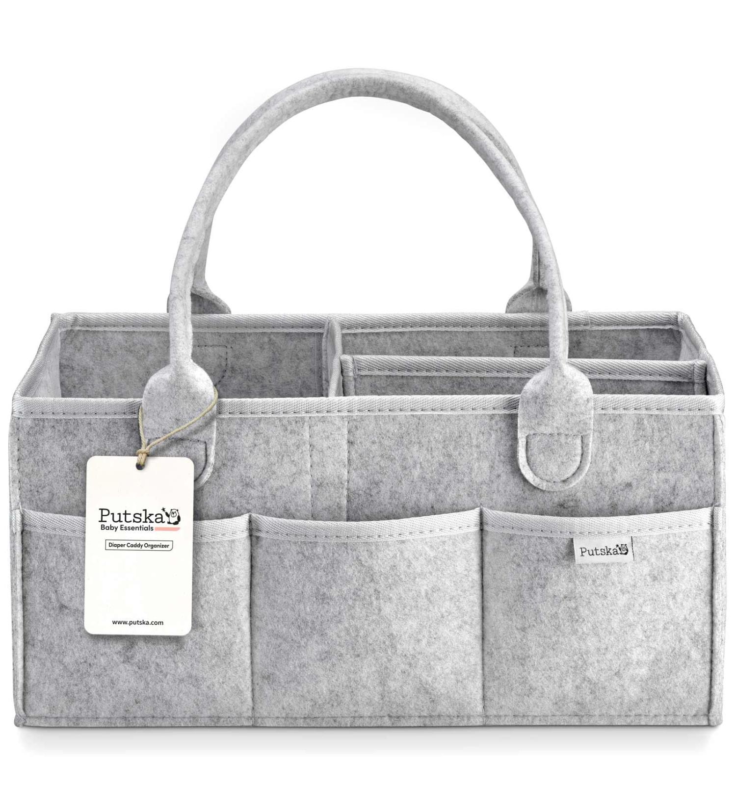 Putska Baby Diaper Caddy Organizer - Nursery Basket Gift Registry Essential for Baby Shower | Neutral Newborn Must-Haves for Boy or Girl Nursery Decor - Buy Online on GoSupps.com