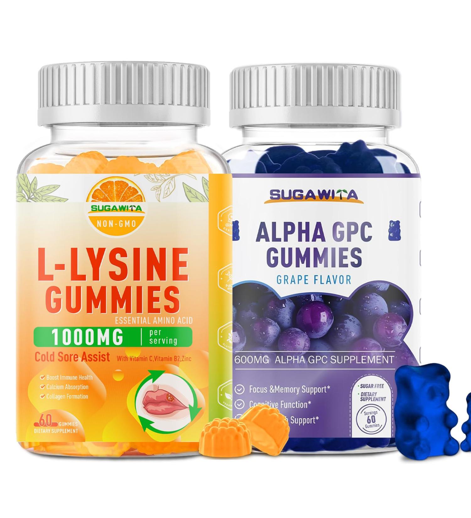 SUGAWITA Lysine Gummies and Alpha GPC Gummies - Buy Online on GoSupps.com