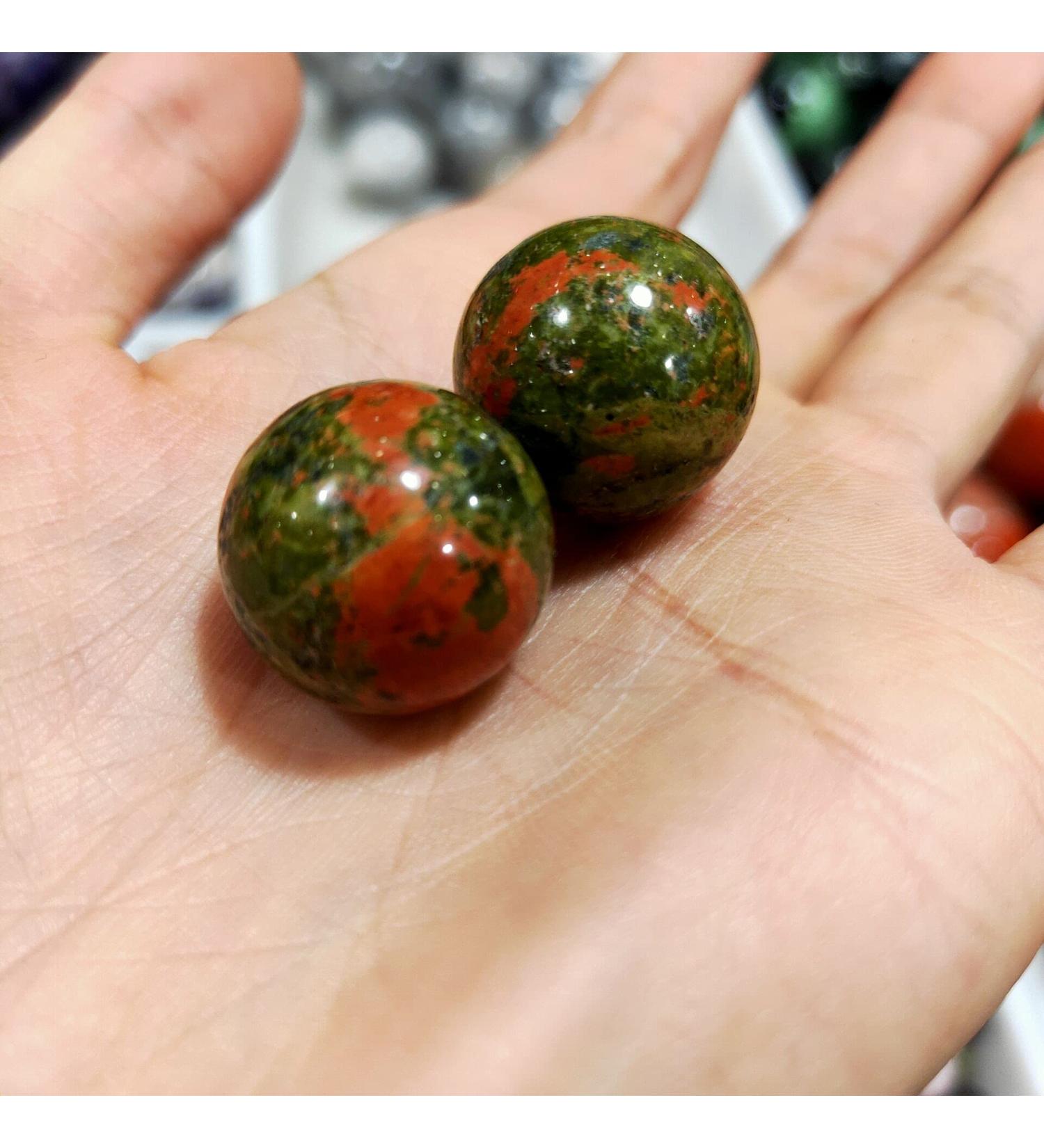 3 Natural Green red one Eye Spheres Stone JZIGTDEM - Buy Online on GoSupps.com