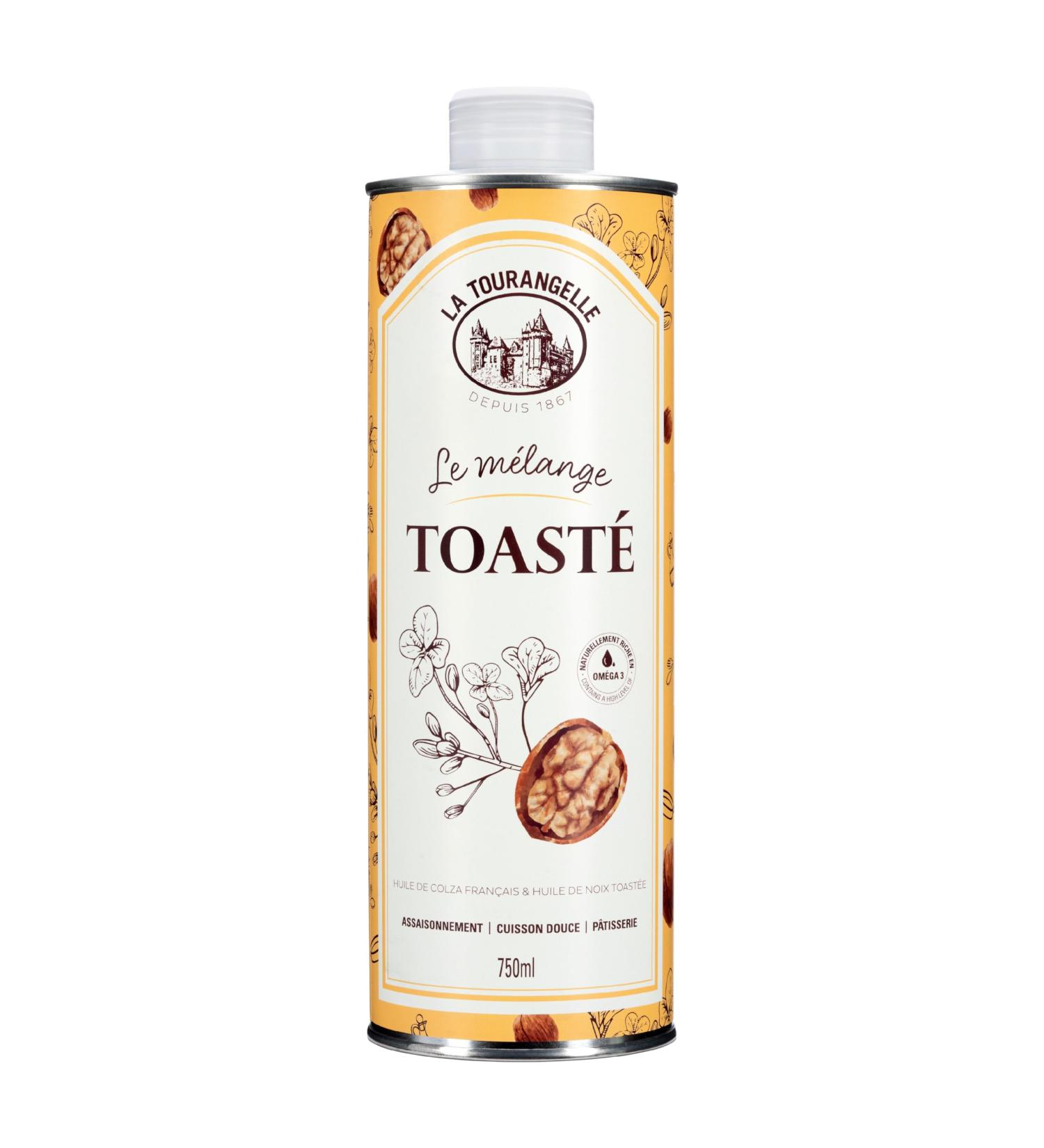 La Tourangelle - Huile m lange toast - Huile de colza et huile de noix toast e - Go t d licatement toast - Riche en Om ga 3-750ml
