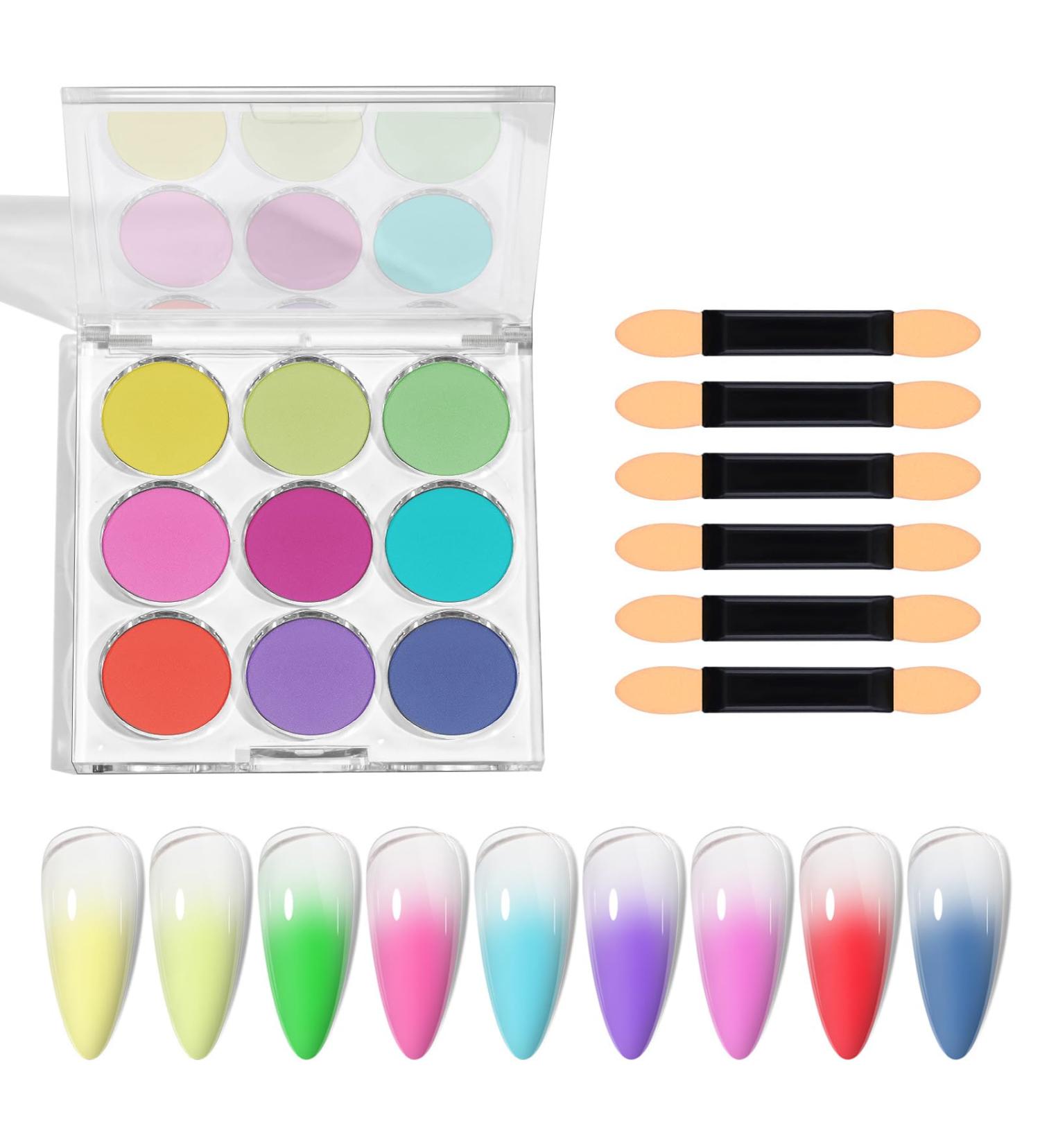 Nail Powder Set Create Colorful Fading Effects With Solid Nail Powder DIY Nails Designs DIY Nail Design CF02 - Buy Online on GoSupps.com