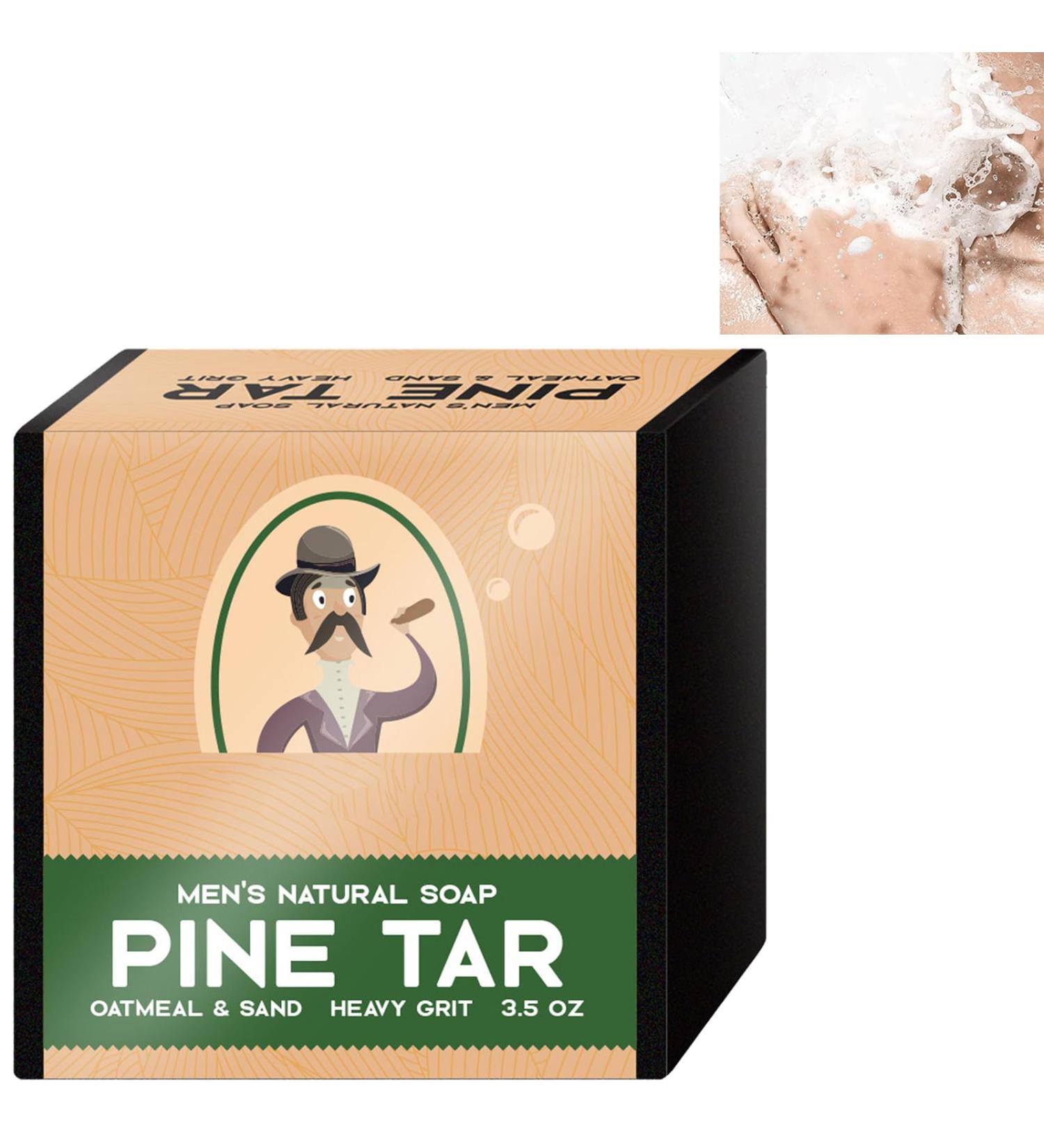 KOAHDE Oil Control Soap for Men Body Soap Bar for Men Men's Body Soap Natural Soap for Men Deep Cleanse Bar Soap Moisturizing Soap for Men Men's Pine Tar Soap Handmade Brightening Pine Tar Soap 1PC - Buy Online on GoSupps.com