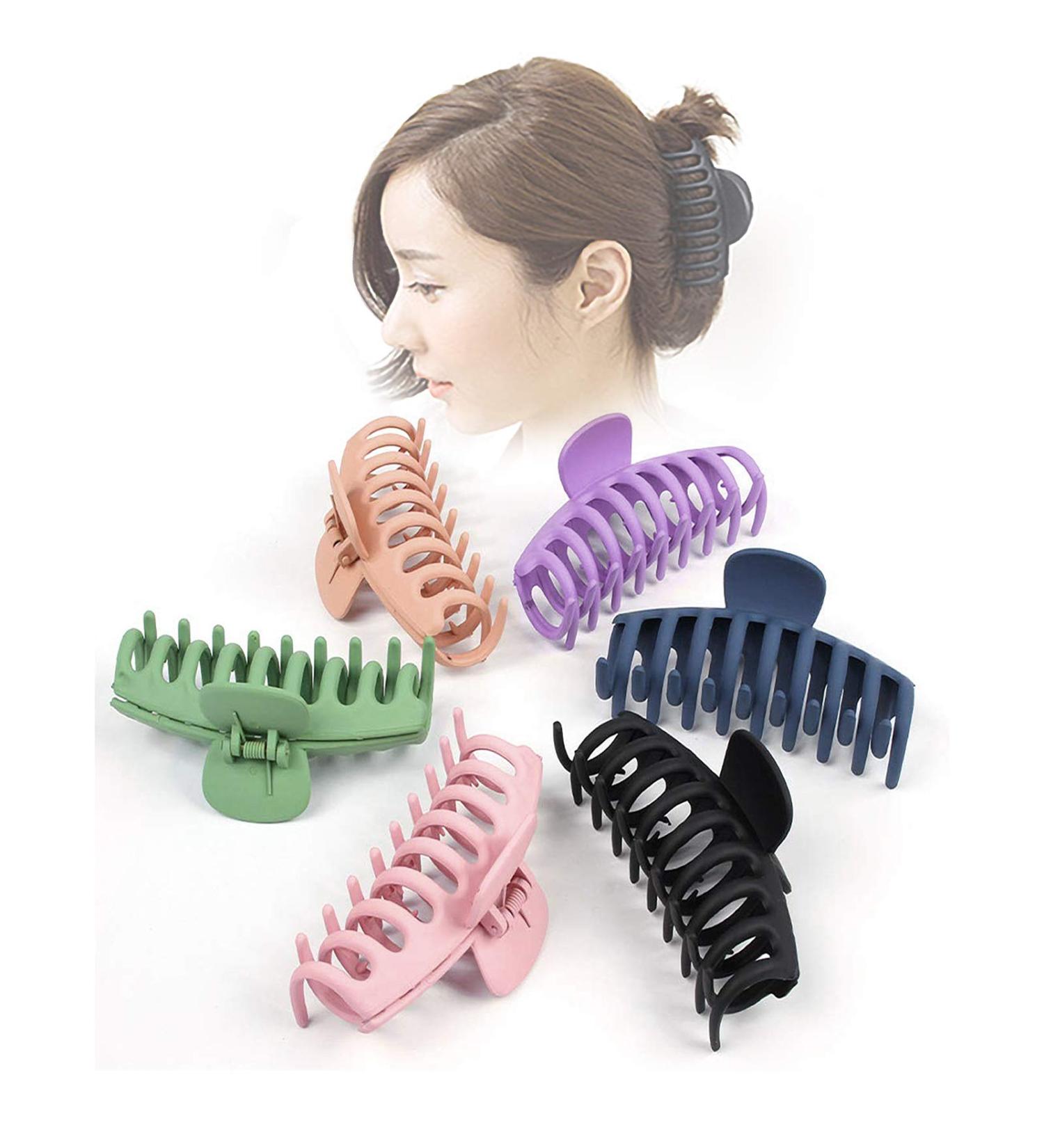 Yisscen 6 Pcs Large Irregular Hairpins - Slip-Resistant Plastic Claw Clips (4.33 inch) for Women | Reusable Hair Accessories - Buy Online on GoSupps.com