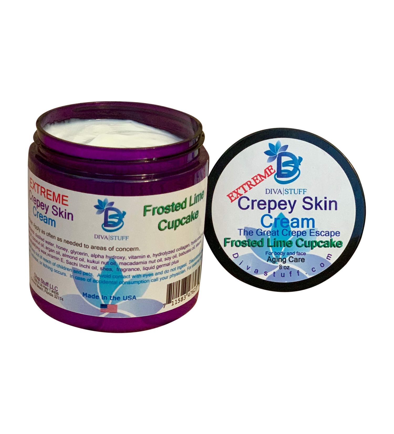 Extreme Crepey Skin Body & Face Cream With Hyaluronic Acid Alpha Hydroxy and More by Diva Stuff (Frosted Lime Cupcake) 8 Ounce (Pack of 1) - Buy Online on GoSupps.com