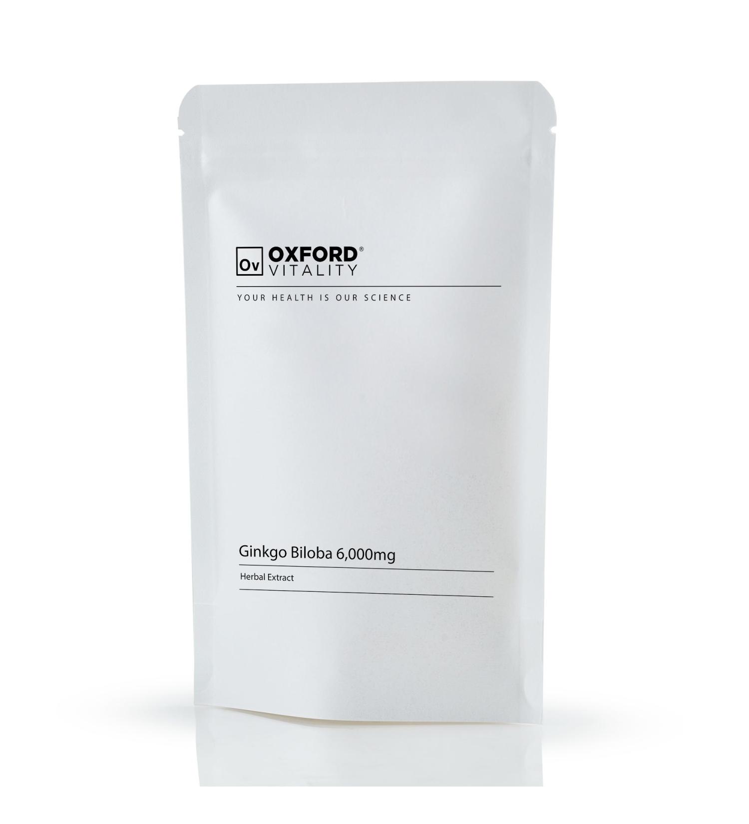 Ginkgo Biloba 6000mg Tablets for Memory & Cognitive Functions | Oxford Vitality 500 - Buy Online on GoSupps.com