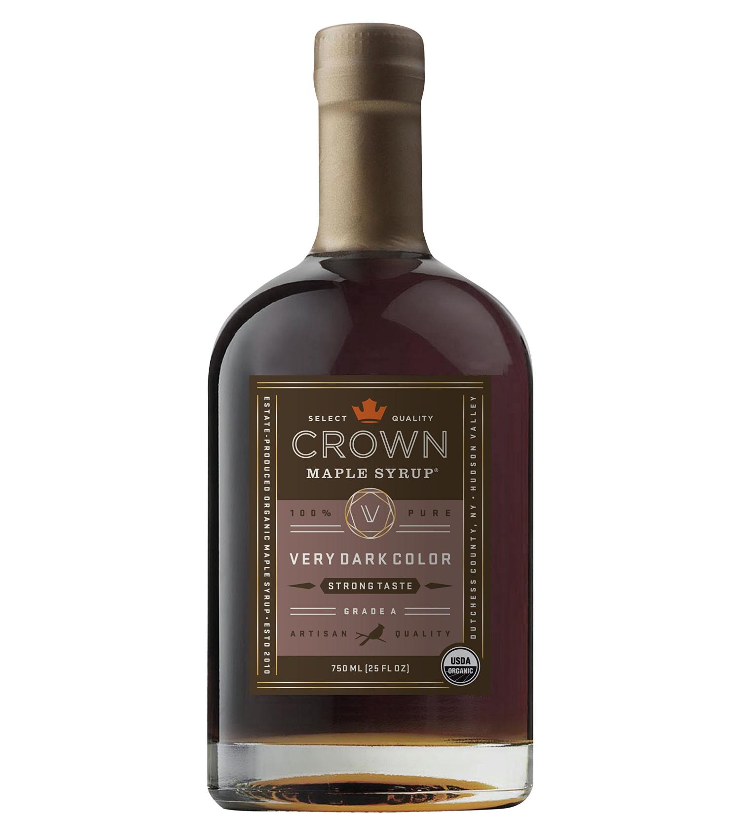 Crown Maple® Very Dark Color Strong Taste organic maple syrup 750ML (25 FL OZ)