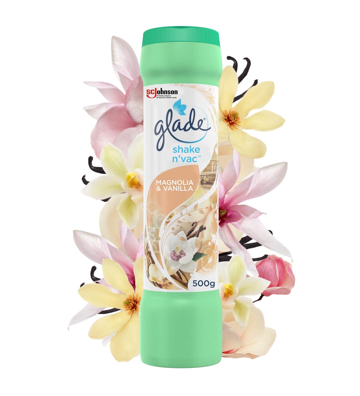 Glade Shake 'n' Vac Carpet Cleaner 500g Magnolia & Vanilla