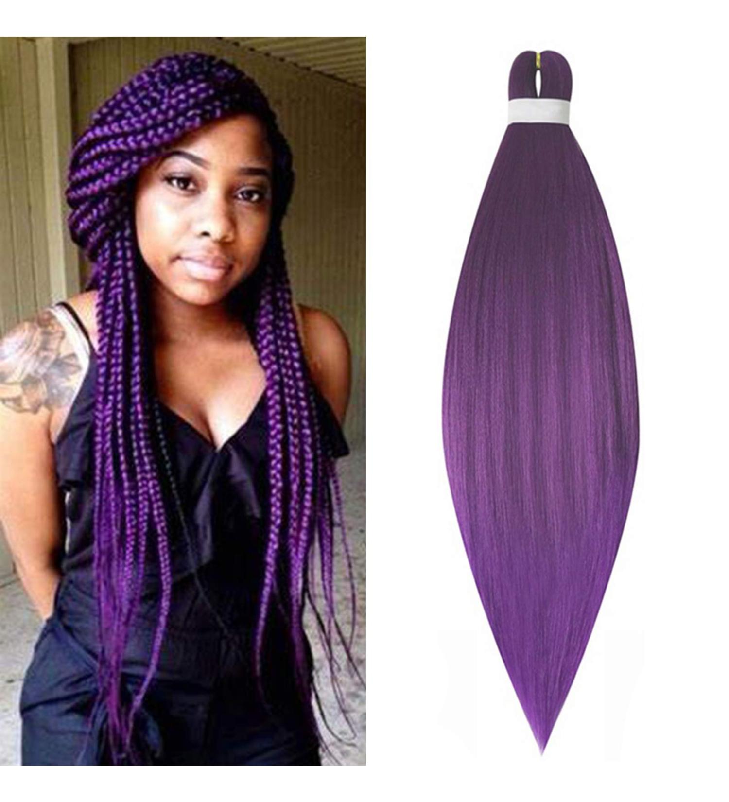 Buy Pre Stretched Braiding Hair 66cm | Synthetic Extensions for Crochet Twists - HAAR PIRTS EZ Braids in Lila - 90g - Buy Online on GoSupps.com