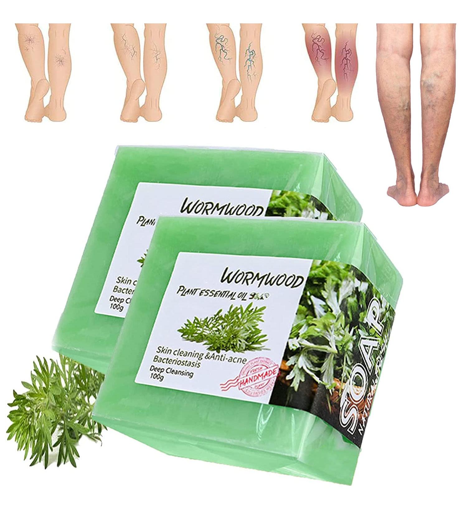Varicose Veins Soap - Natural Wormwood Formula for Spider Veins & Leg Healing (2PCS) - Buy Online on GoSupps.com
