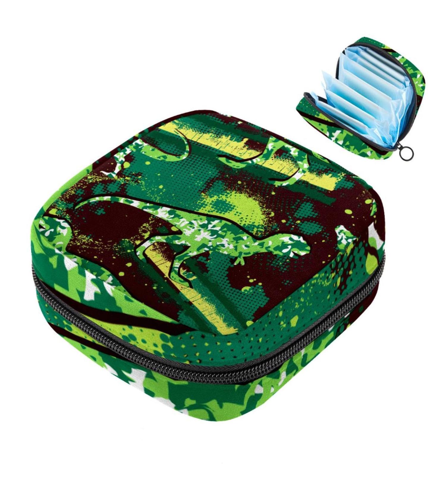 Portable Storage Bags for Women's Bandages & Menstrual Products - Dinosaur Camouflage Holder for School & Office - Buy Online on GoSupps.com