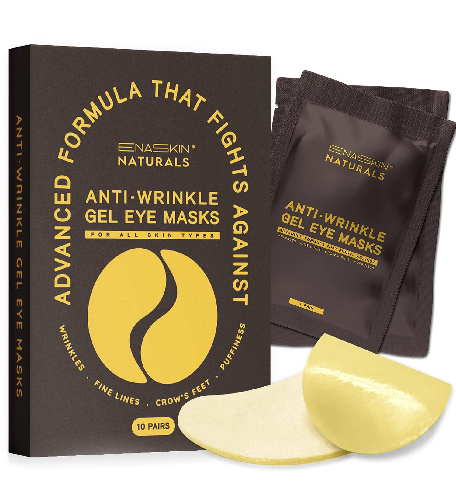 Enaskin Naturals Under Eye Gel Patches - Dark Circles & Puffiness Treatment - Anti-Aging, Anti-Wrinkle, Firming - Collagen & Shea Butter - 10 Pairs - Buy Online on GoSupps.com