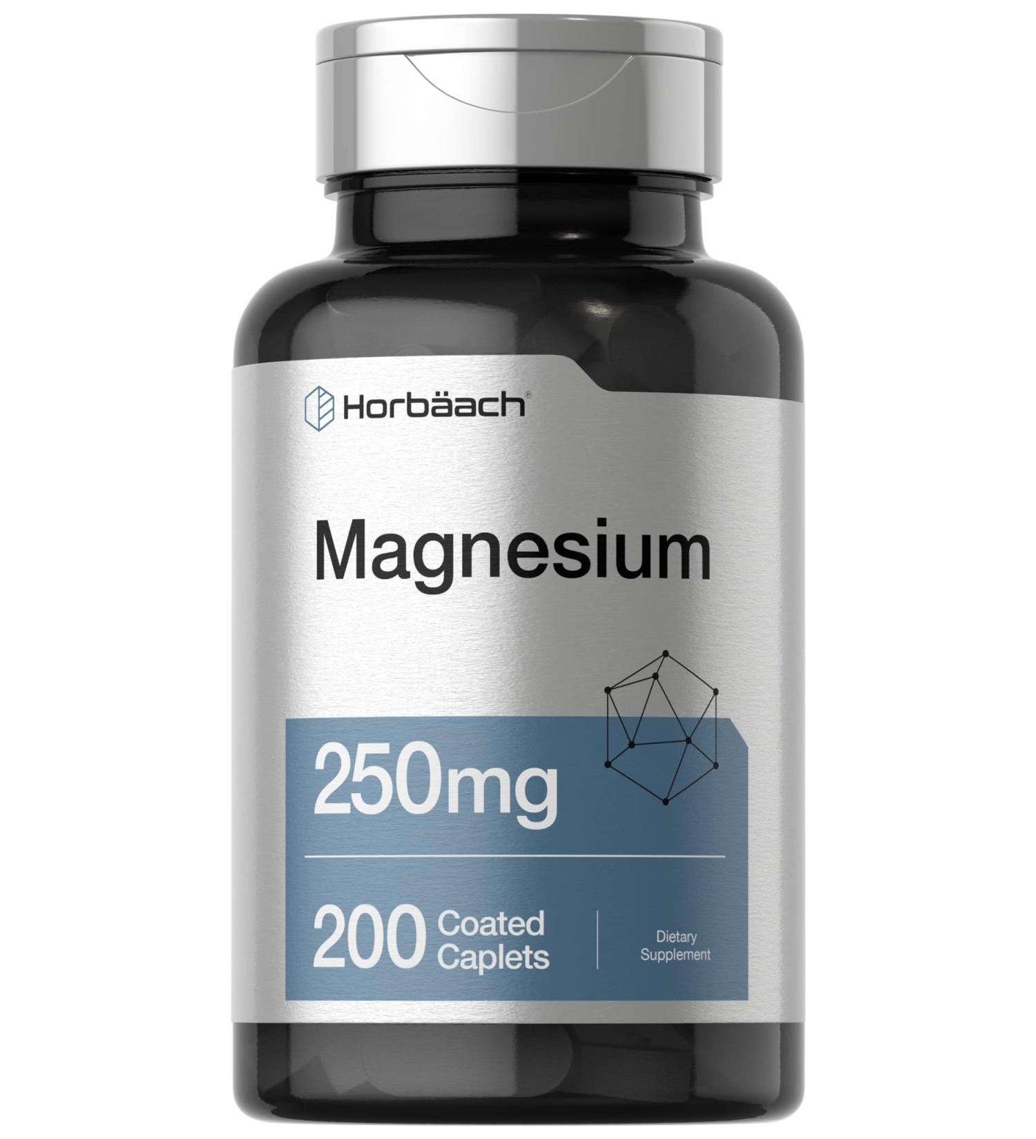 Magnesium 250mg 200 Coated Caplets | Oxide Formula | Vegetarian, Non-GMO, Gluten Free - Buy Online on GoSupps.com