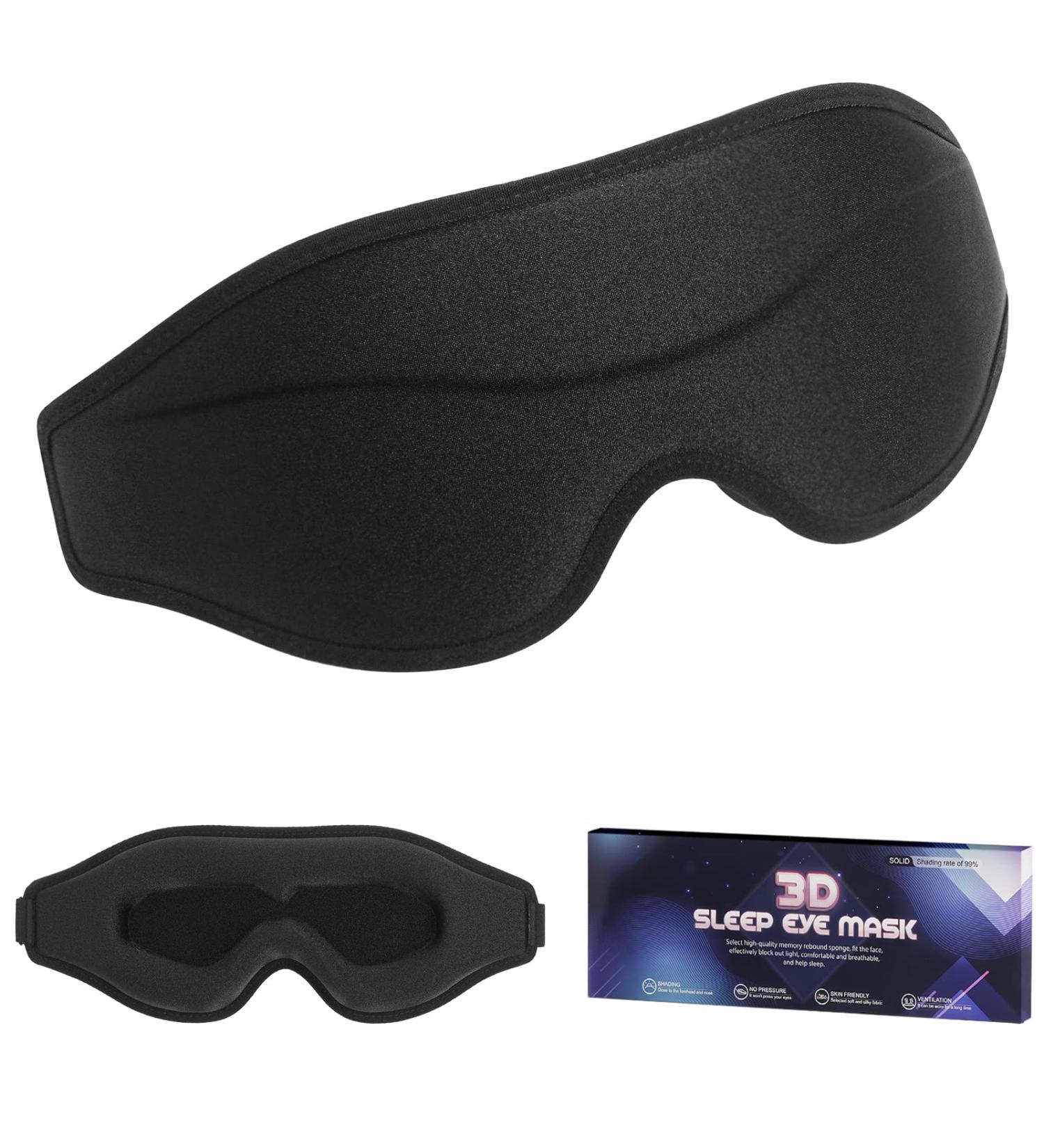 Memory Foam 3D Sleep Mask for Women - 100% Light Blocking Eye Mask for Sleeping Aid - Buy Online on GoSupps.com