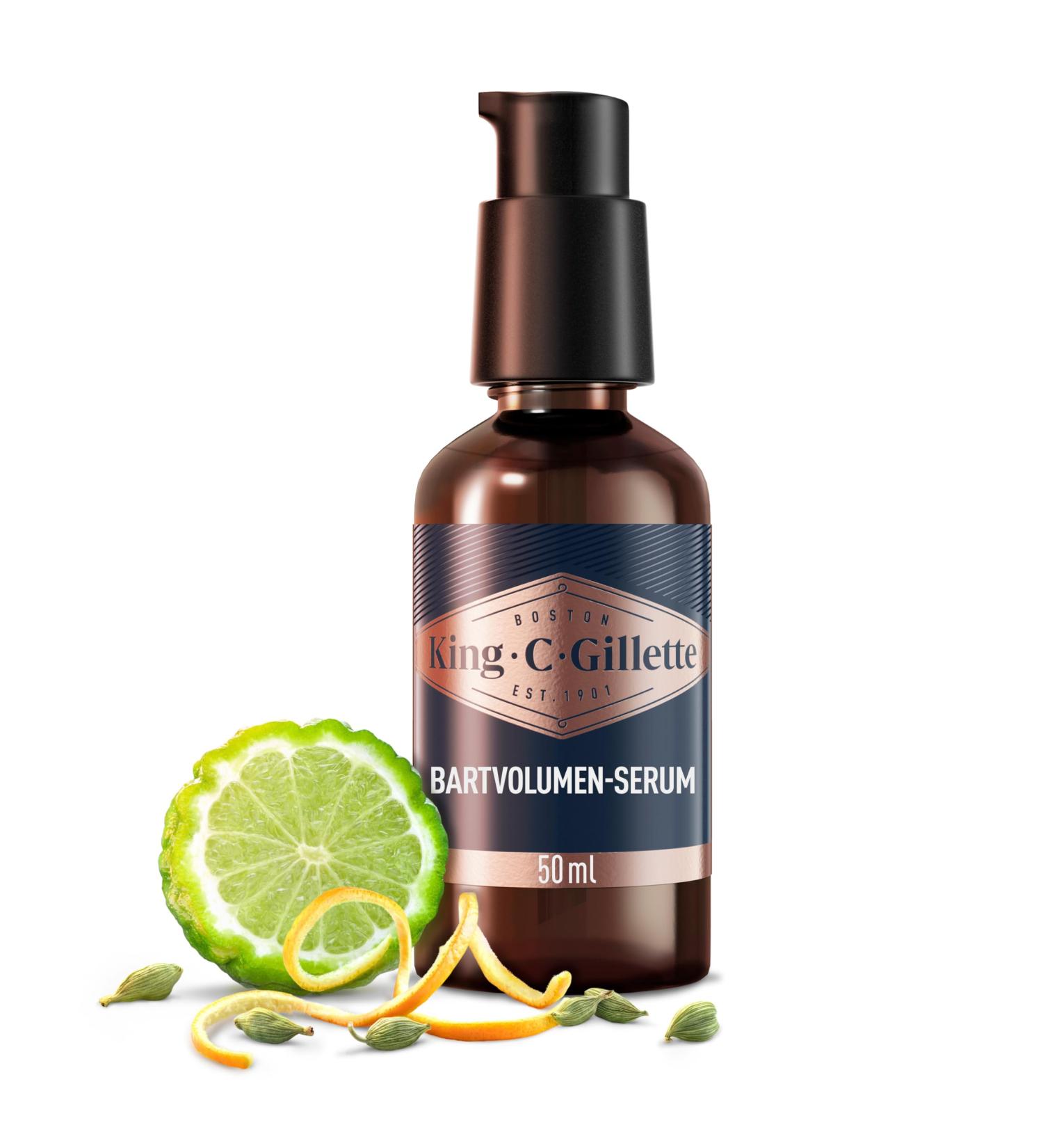 King C. Gillette Beard Volume Serum 50ml - Vitamin B Complex & Caffeine - Perfect Gift for Men - Buy Online on GoSupps.com