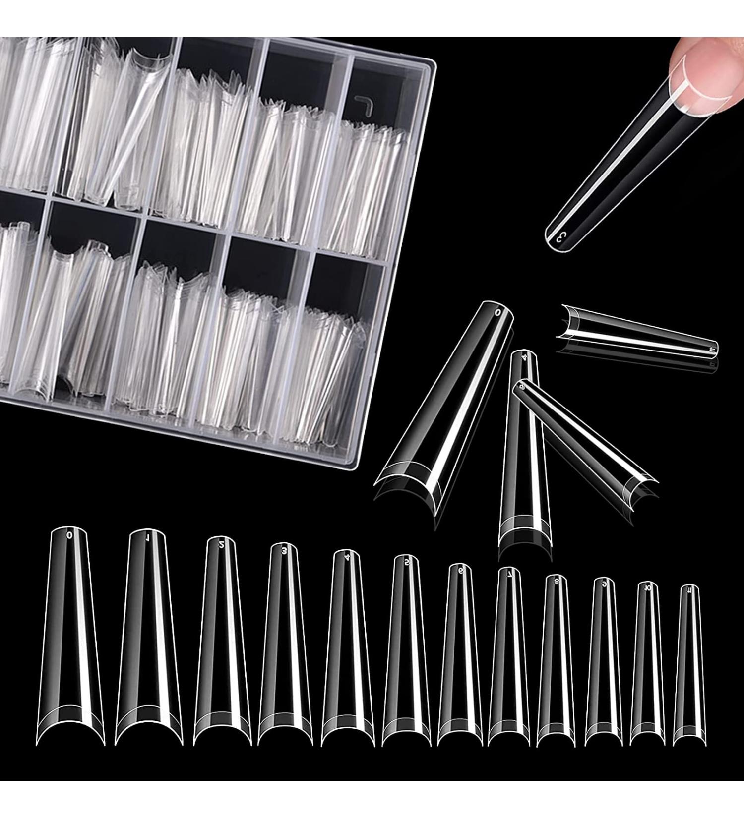 240 Pieces Nail Tips - Transparent Half Cover Acrylic Extensions for DIY Nail Art | 12 Sizes Clear French Wrong Nails - Buy Online on GoSupps.com