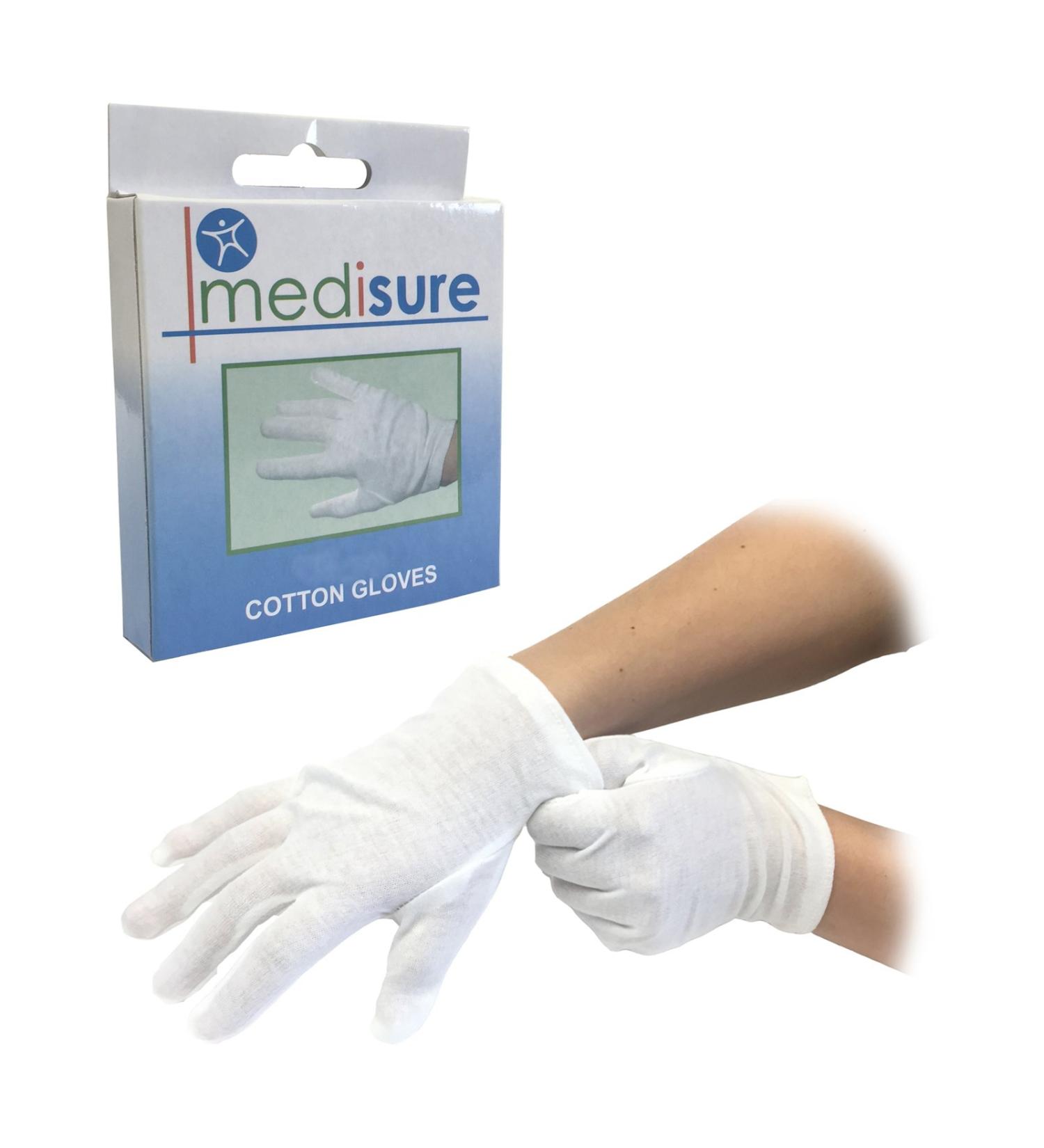 6 Pairs of Small MEDISURE White MOISTURISING Eczema Lining Individually Boxed 100% Cotton Gloves