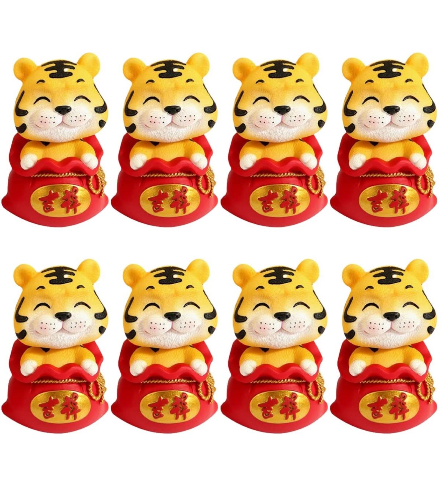 Artibetter 8pcs Indoor Toy Head: Miniature Fortune Decorations Adornment Figure Craft Cartoon Desk Garden Sculpture Statue: Office Zodiac Red Swinging Mascot Feng Layout Simulation Red 1x8pcs 6X6X9.5CMx8pcs - Buy Online on GoSupps.com
