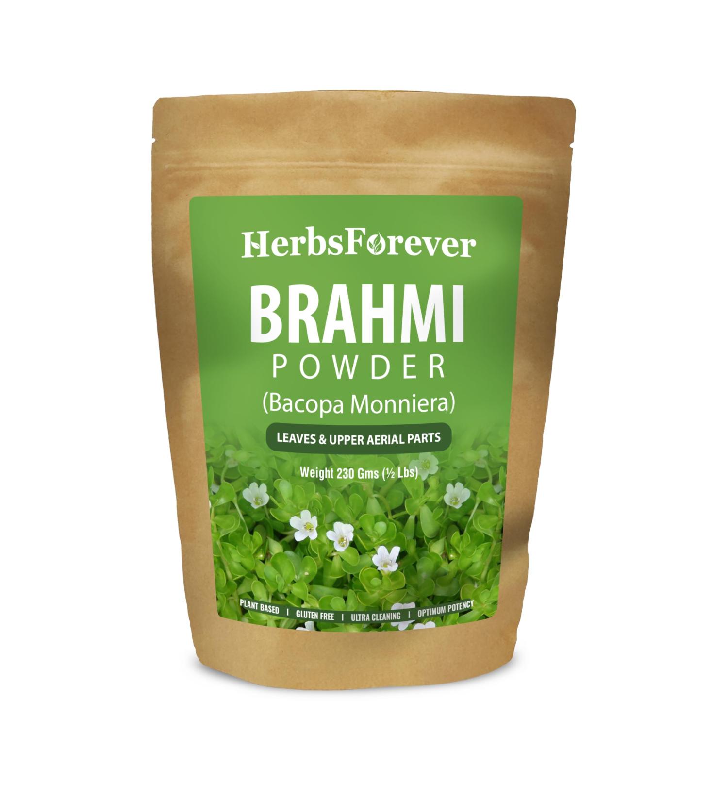 Herbsforever Brahmi Powder I 100% Pure Bacopa Monnieri I Natural Herbal Supplement Non-GMO Vegan Gluten-Free I Supports Wellness Premium Quality 230 GMS 230_GMS - Buy Online on GoSupps.com
