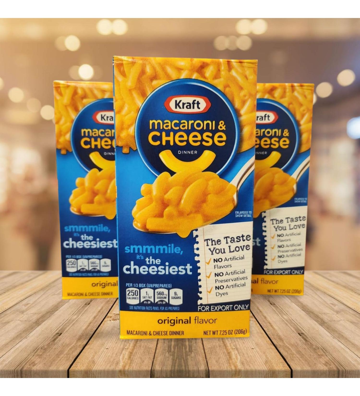 (3 PACKS) Kraft Original (USA) Mac & Cheese 206G Original Gourmet Cheese Dinner Instant Meal American Food Macaroni and Cheese Comfort Food - Buy Online on GoSupps.com
