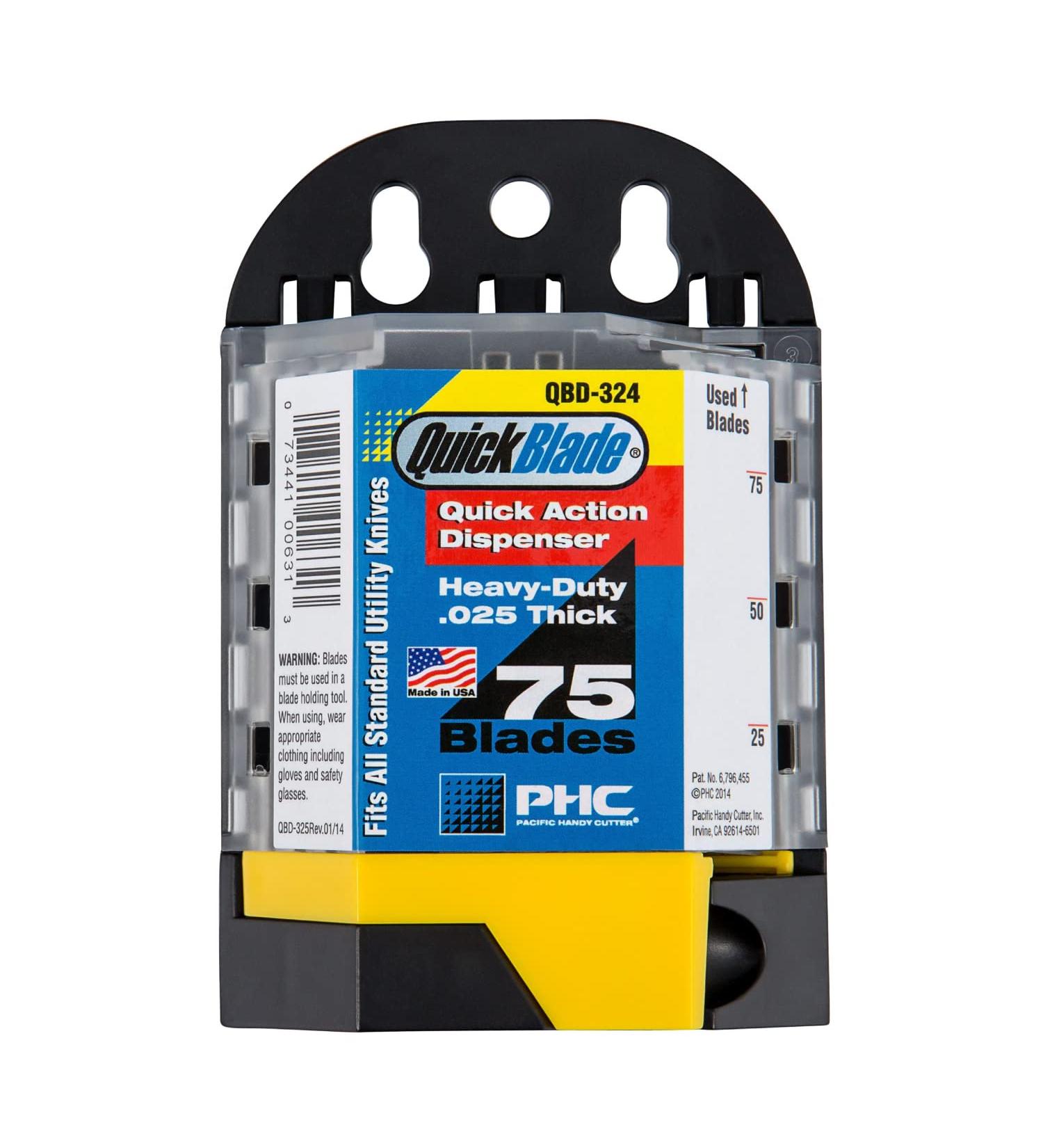 Pacific Handy Cutter QBD324 Quick Action Blade Dispenser  Blade Bank with 75 SB-92 Standard Utility Blades Pacific Handy Cutter QBD324 Blade Dispenser - Buy Online on GoSupps.com