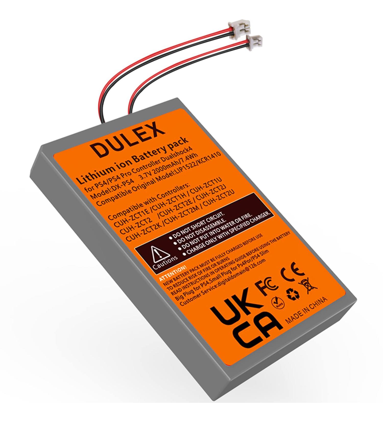 DULEX 3.7V 2000mAh Replacement Battery for PS4 Dualshock 4 Controller | Big & Small Plug | International Shipping Available - Buy Online on GoSupps.com