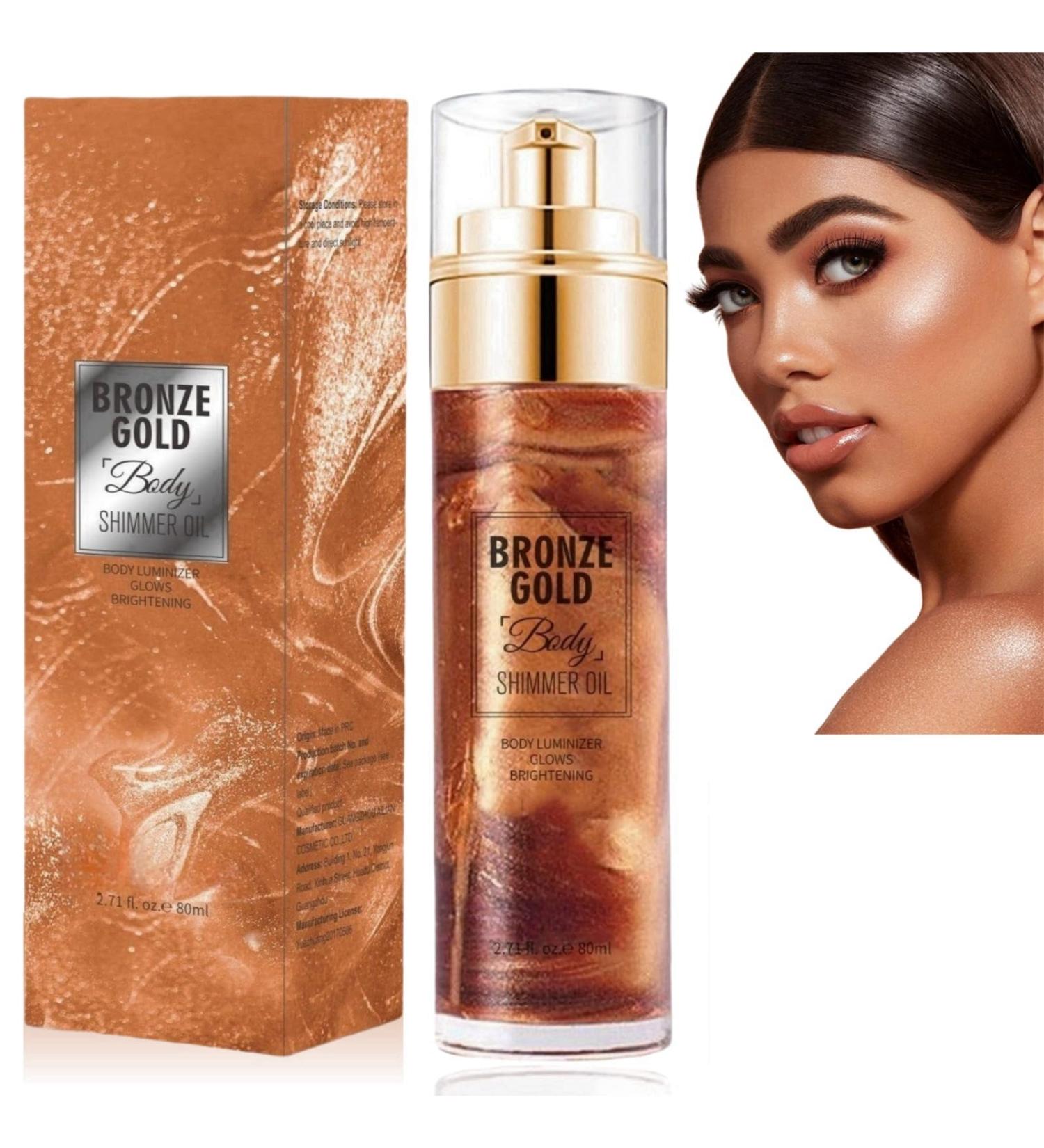 Shimmer Body Oil Body Luminizer Liquid Highlighter Bronzing Drops Smooth Liquid Spray Summer Body Illuminator Liquid Bronzer Body Shimmer Oil Body Glow Highlighter Liquid Body Highlighter Face Glow - Buy Online on GoSupps.com