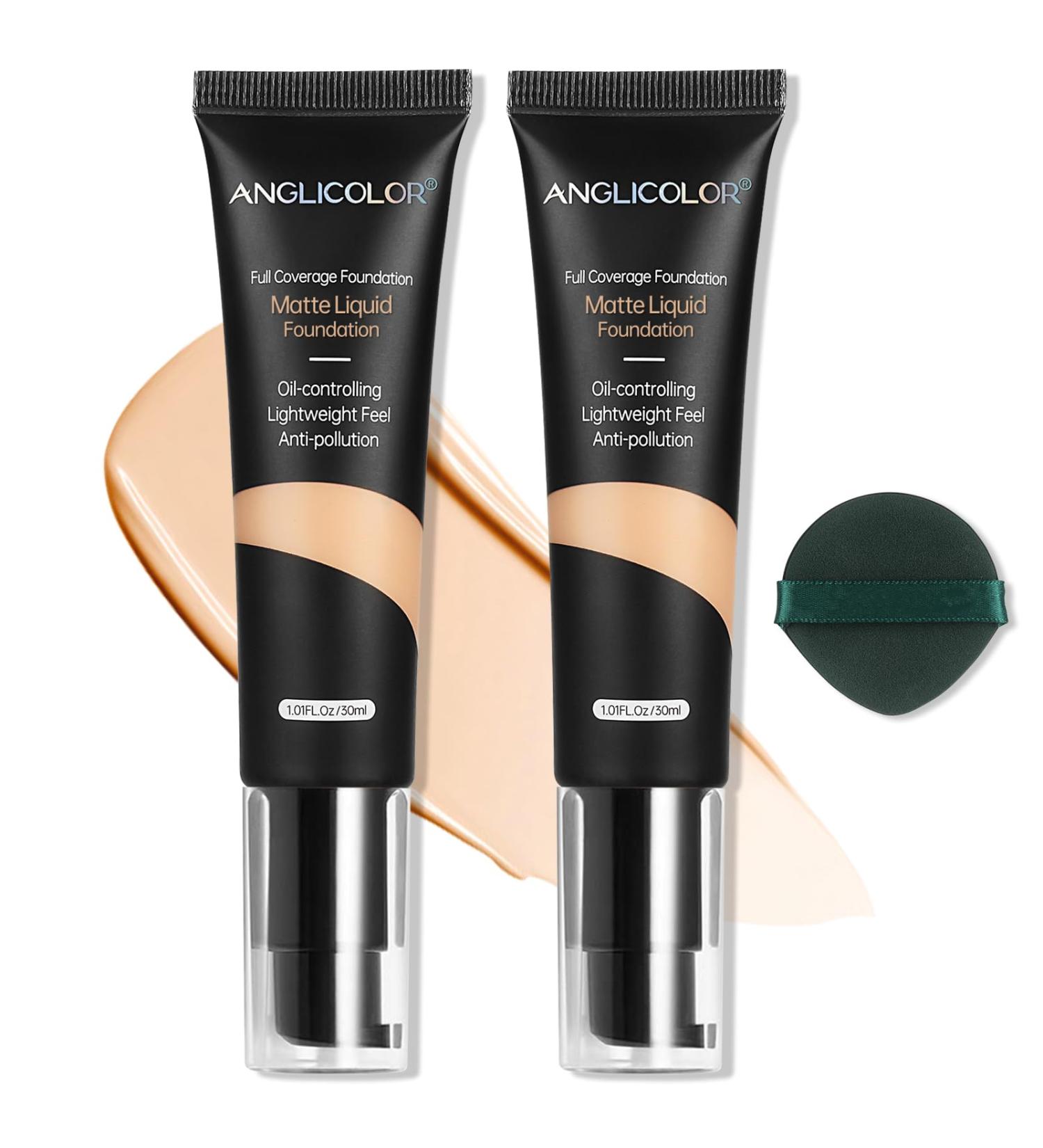 Matte Oil Control Concealer Foundation 2PCS - Flawless Long Lasting Waterproof Makeup for Oily Acne Skin - Full Coverage 60ml - Buy Online on GoSupps.com